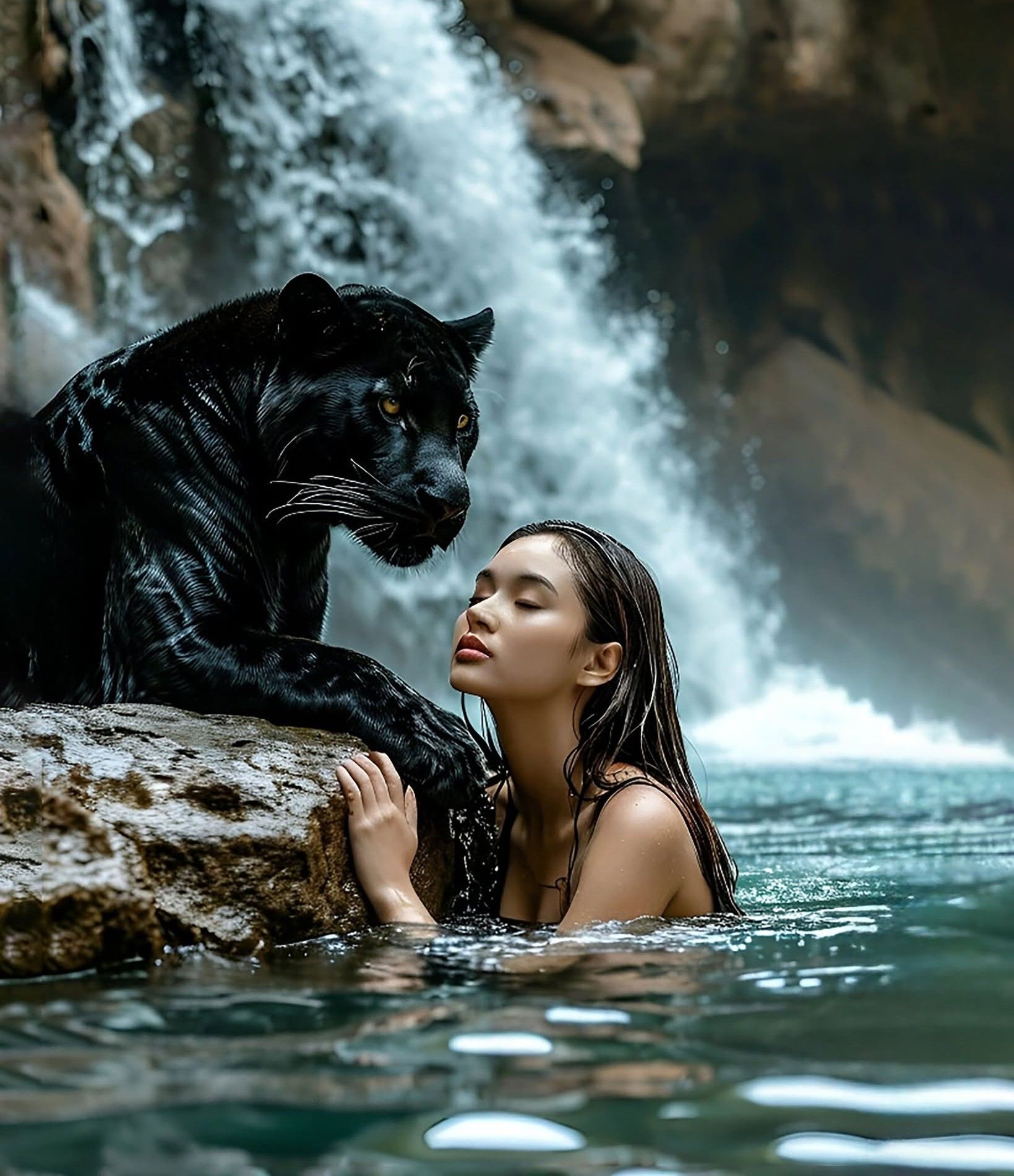 Mythic Siren and Golden Panther's Jungle Embrace