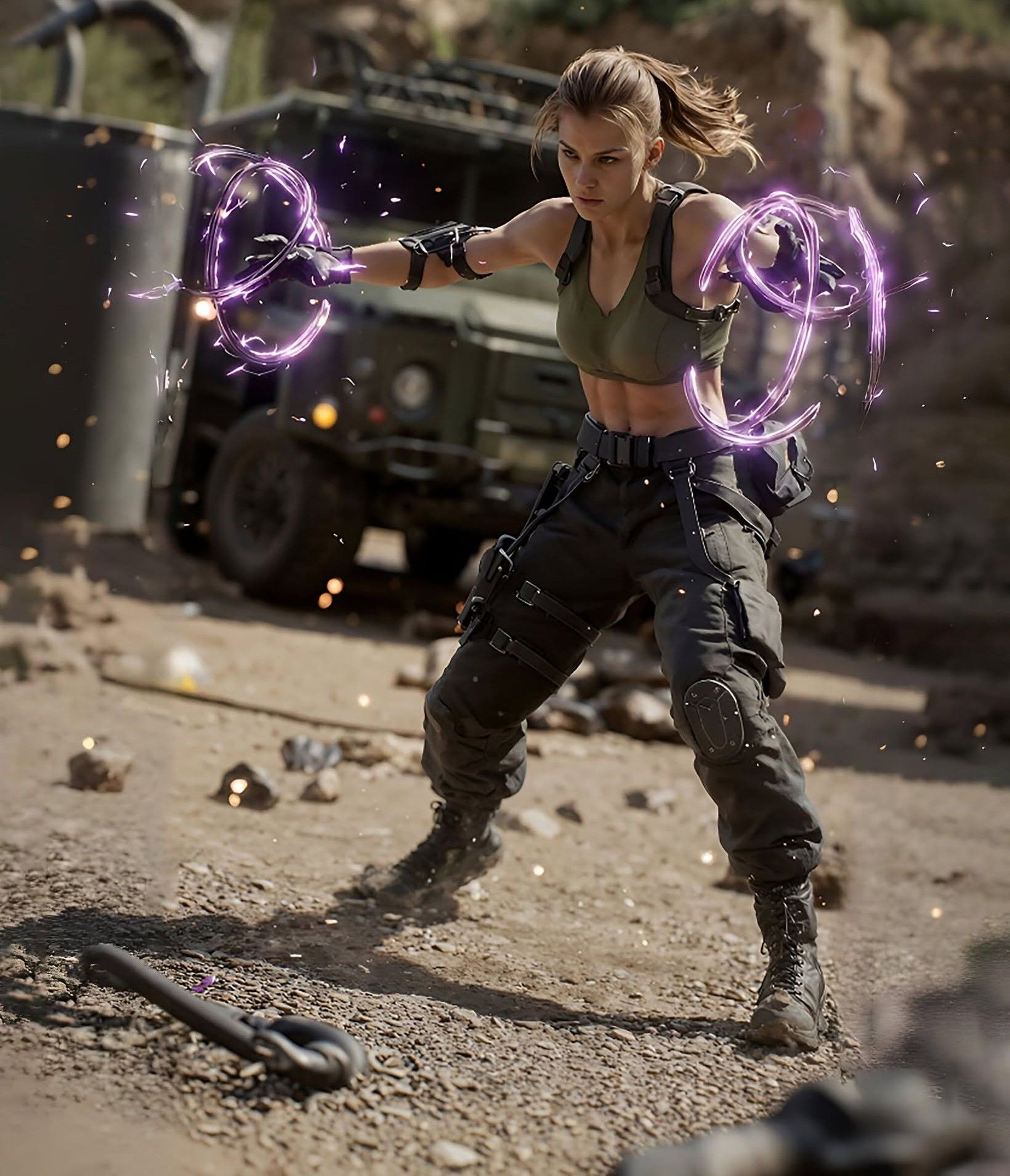 Purple Energy Warrior Battlefield Fury