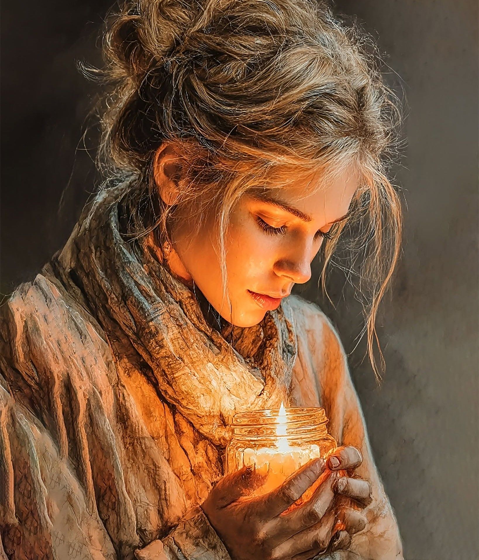 Cinematic Candlelight Portrait: Amber Glow