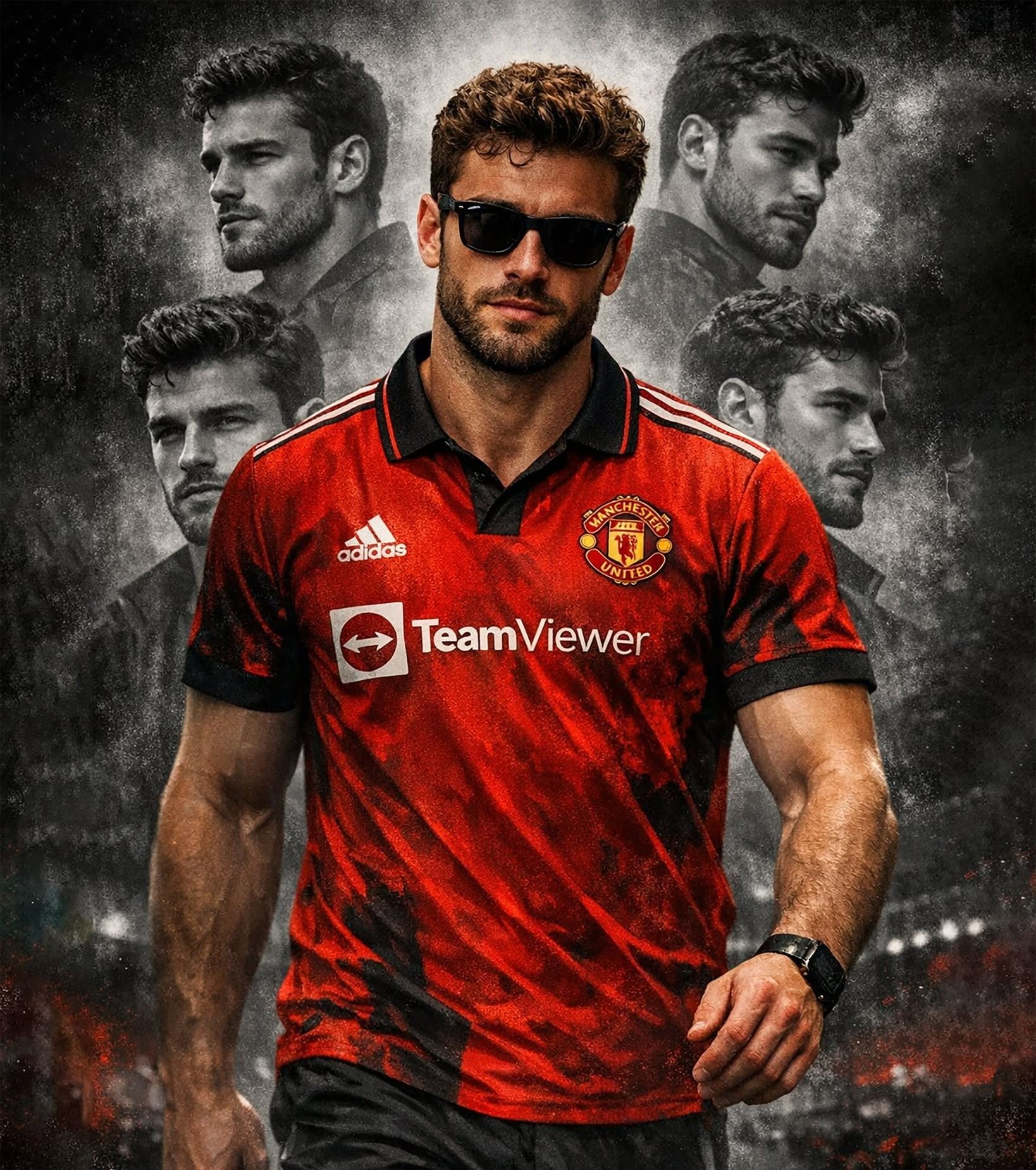 Gritty Red Devil Stadium Portrait