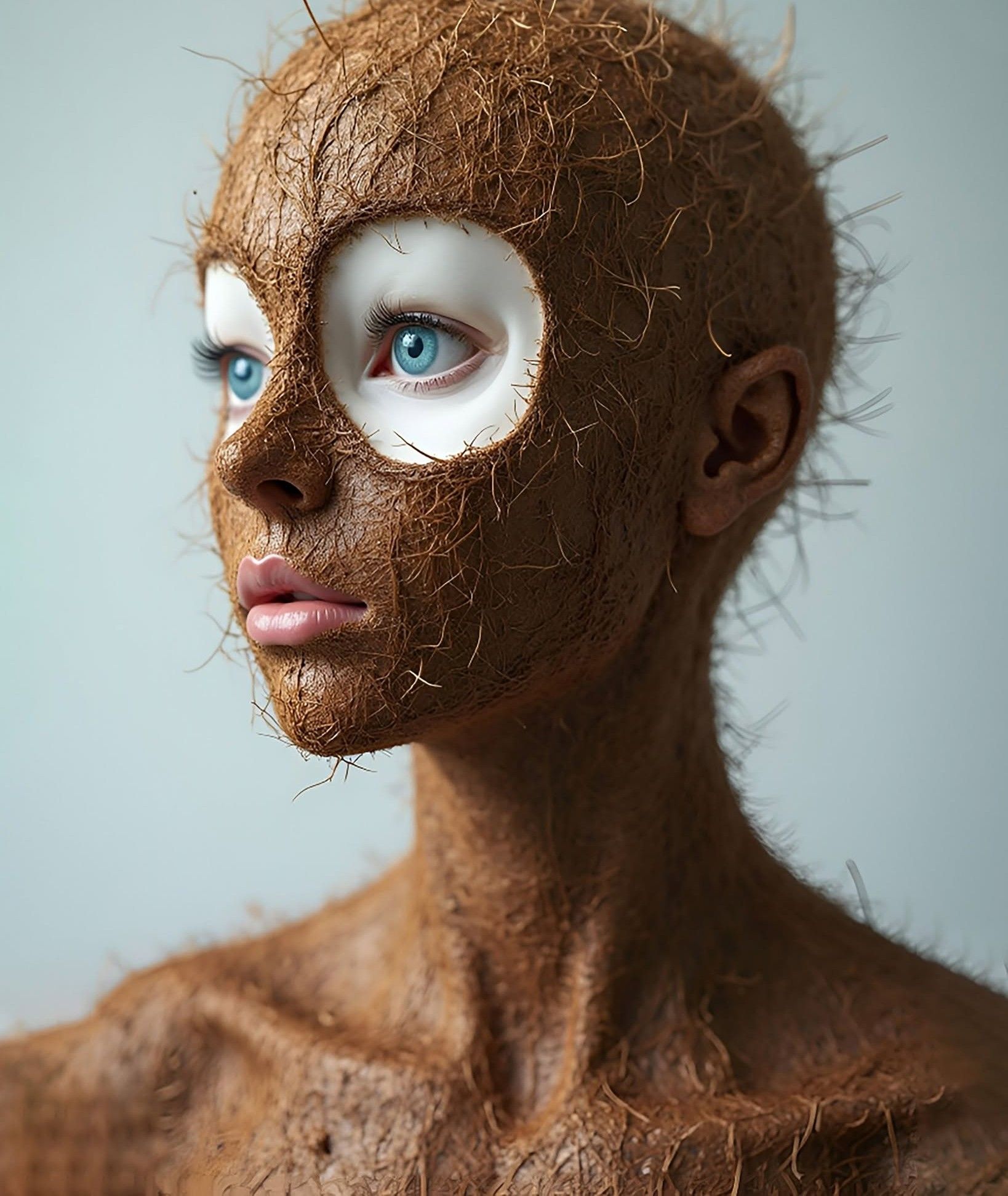 Surreal Coconut Fiber Portrait