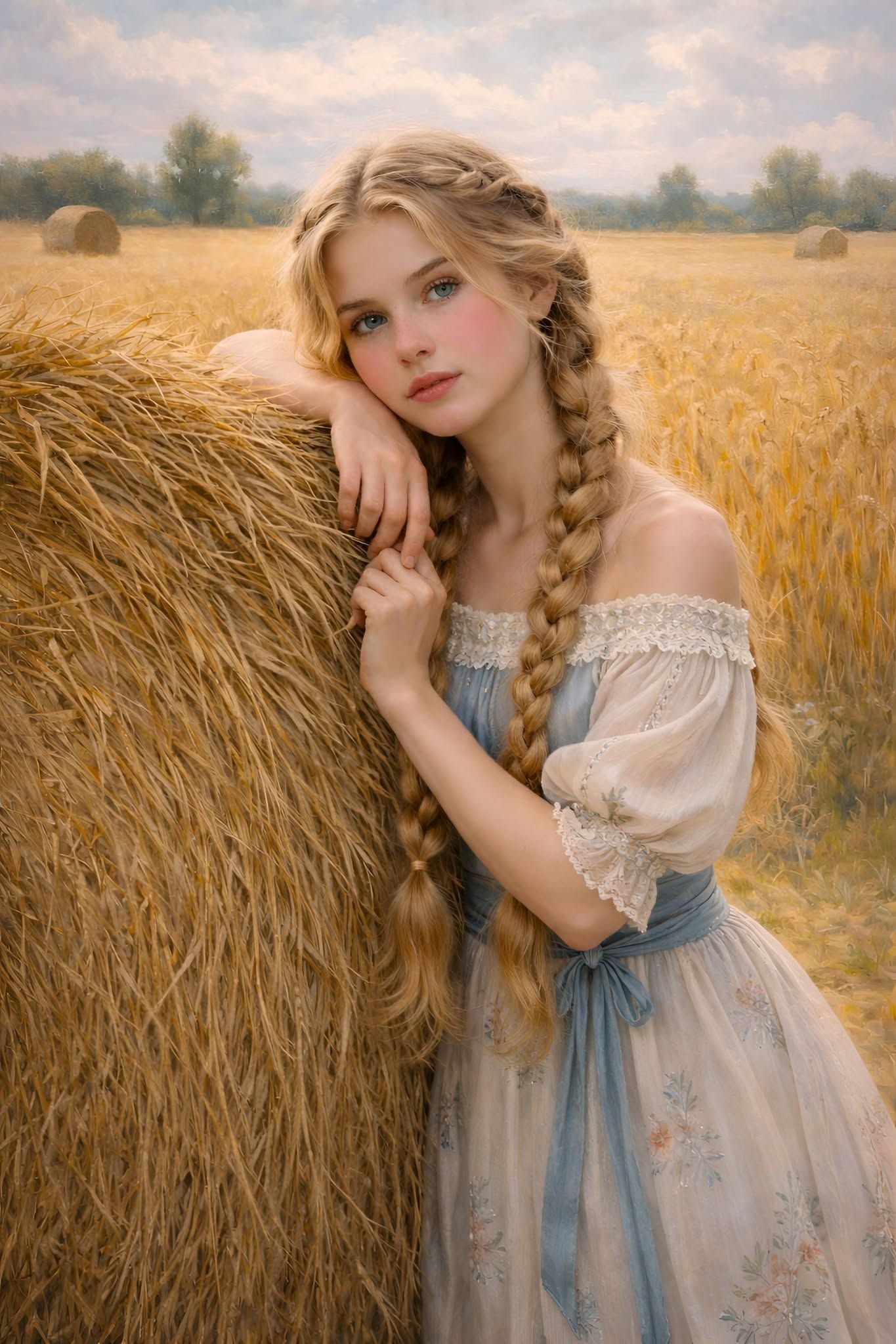 Golden Hour Wink in Wheat Field