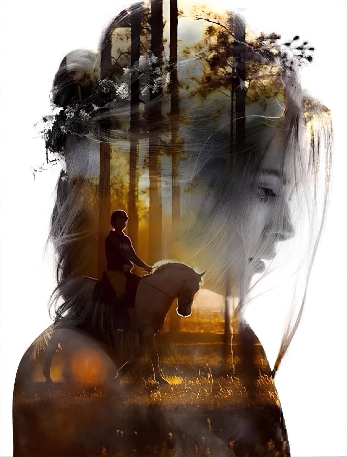 Golden Sunset Silhouette: Horse Rider's Dream