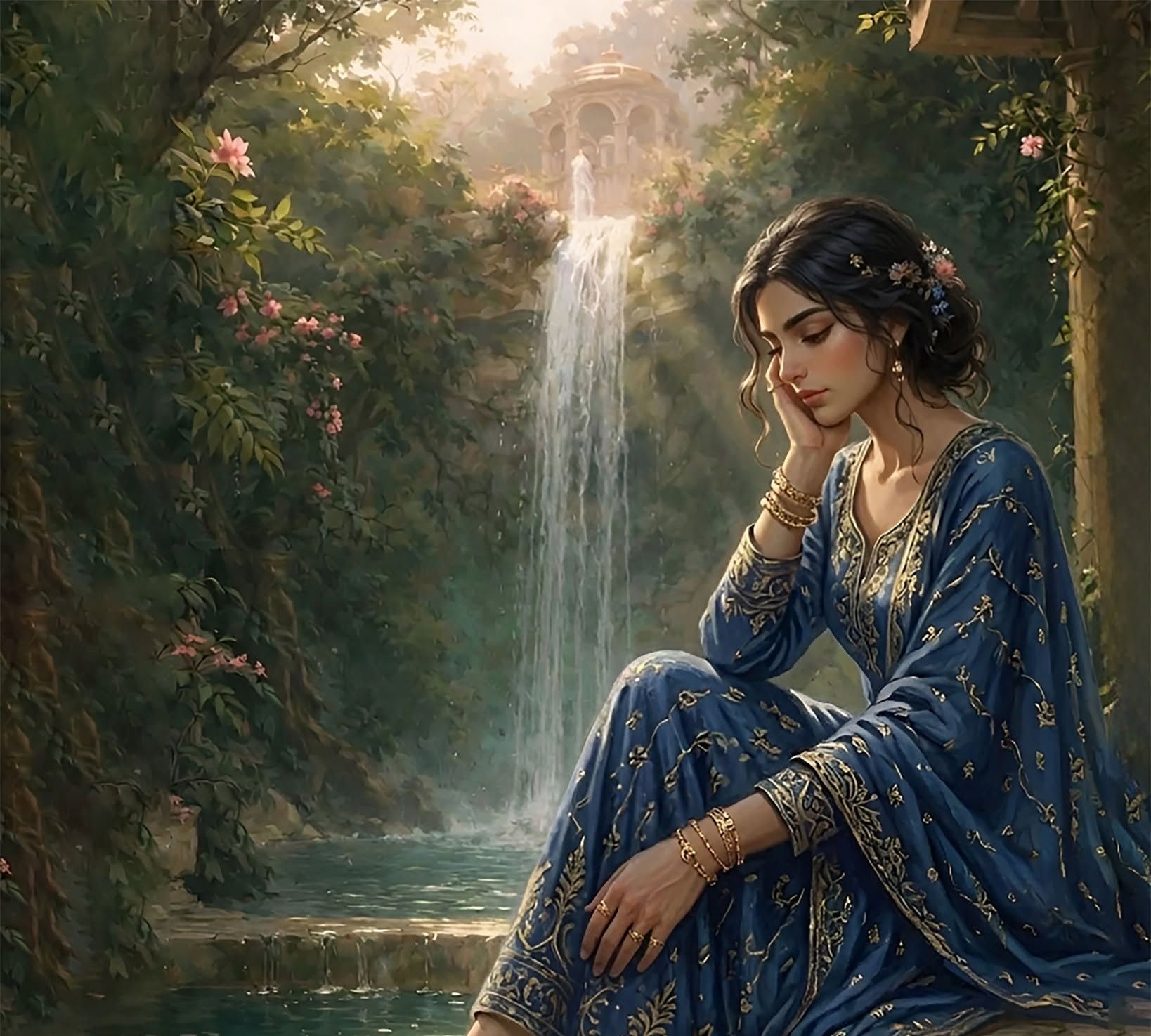 Melancholy Reverie by the Enchanted Pool