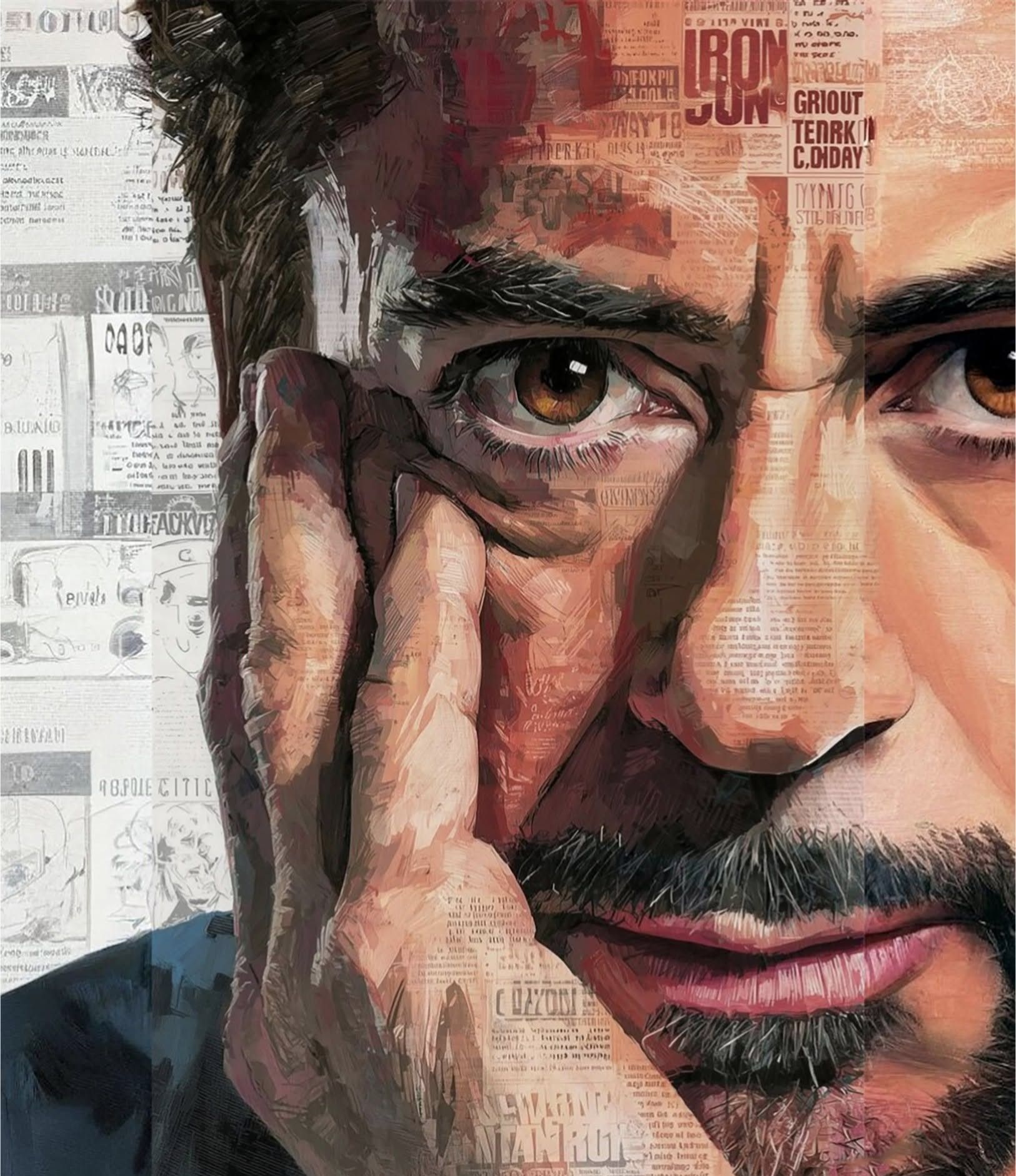 Expressive Split-Tone Newspaper Collage