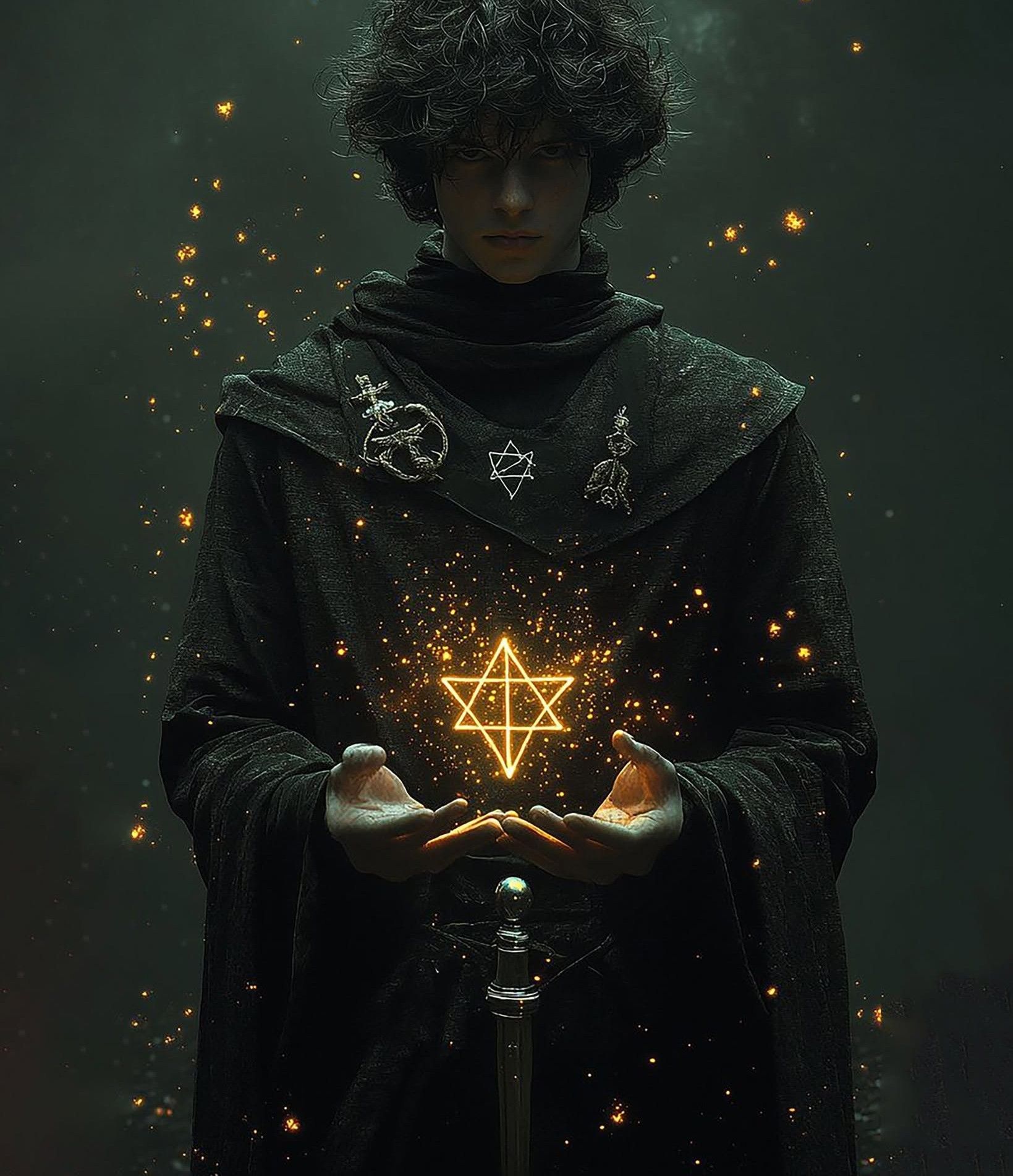 Occult Master Cradling Golden Star