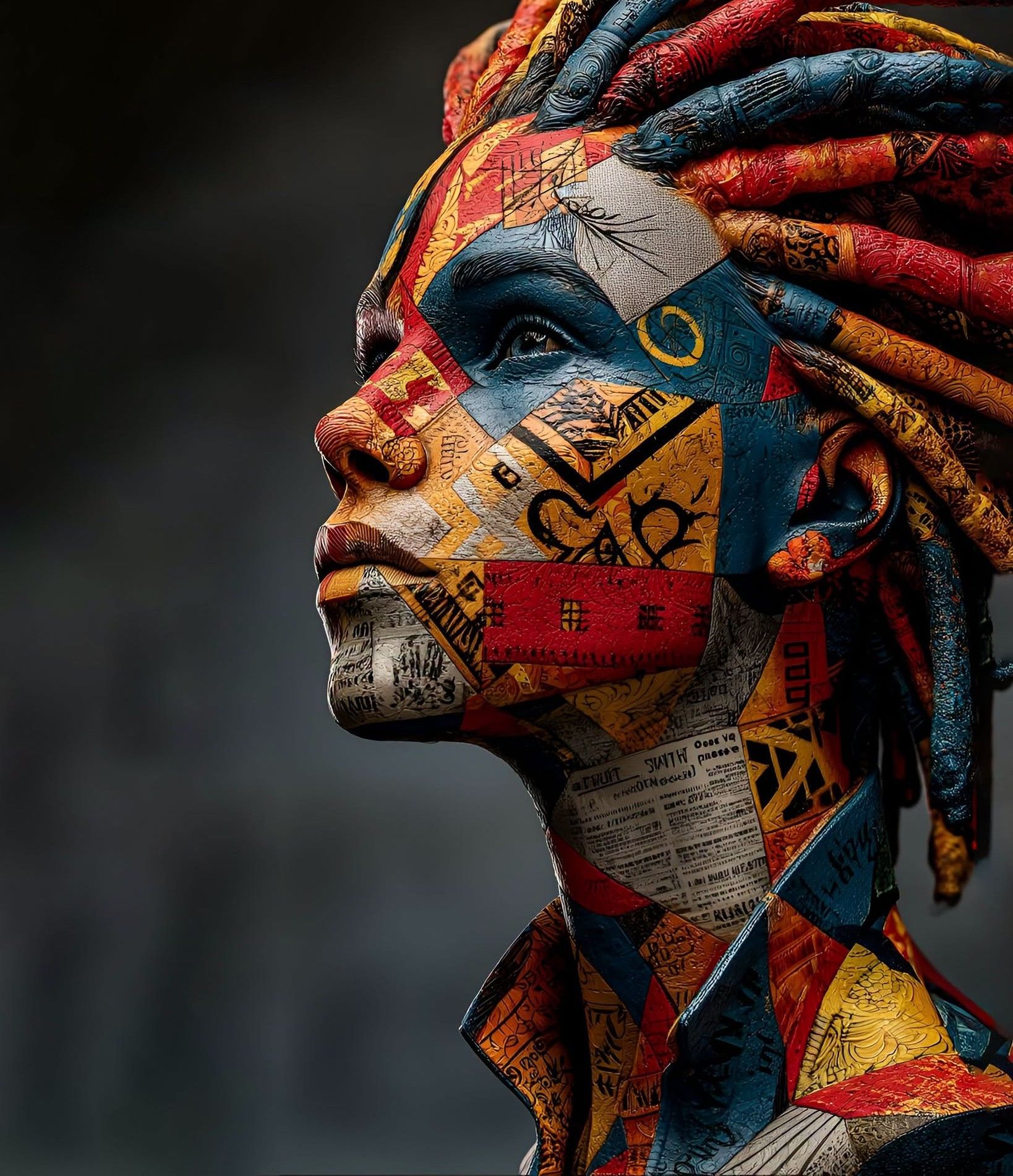Geometric Afro-Futurist Collage Portrait