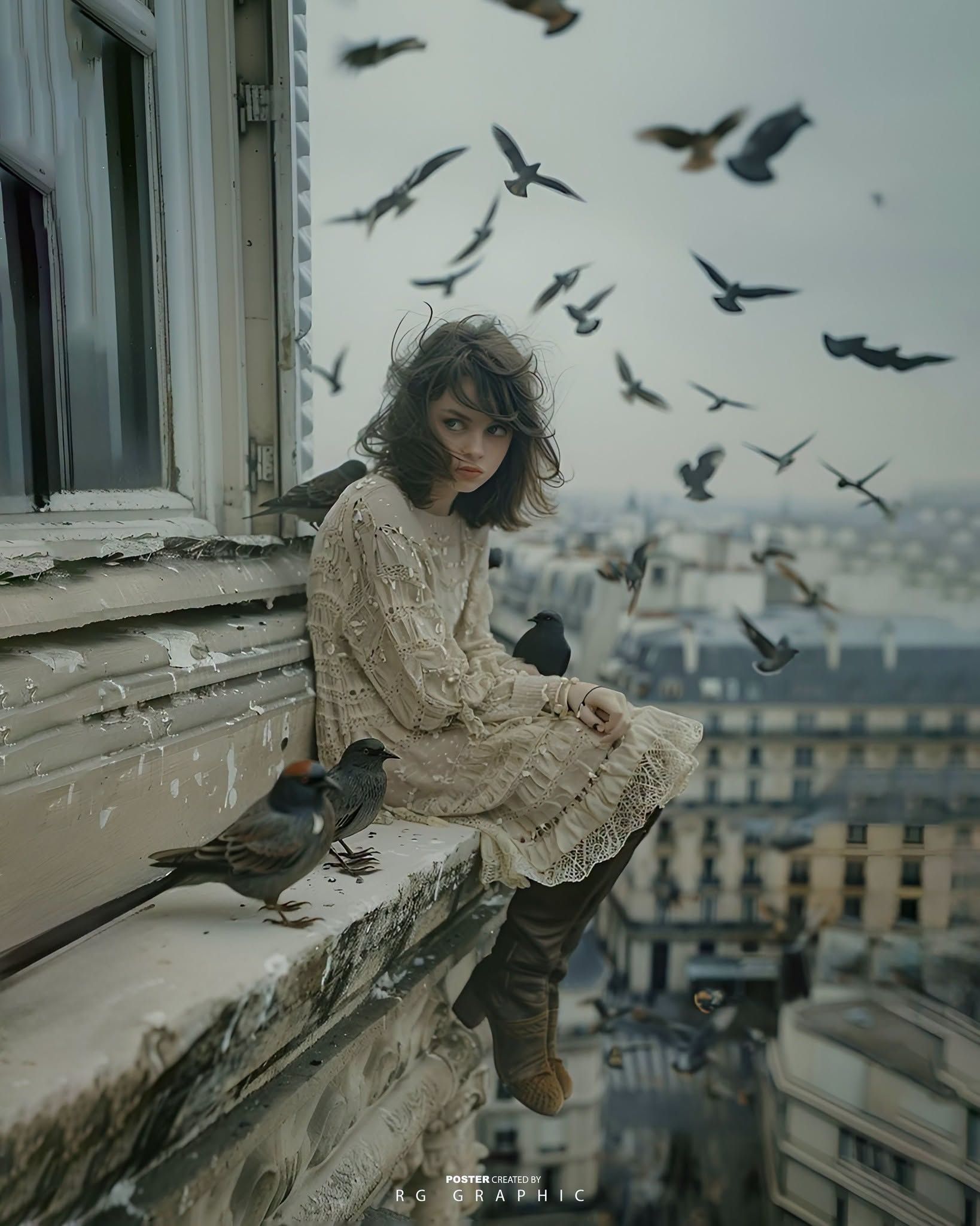 Surreal Parisian Rooftop Melancholy