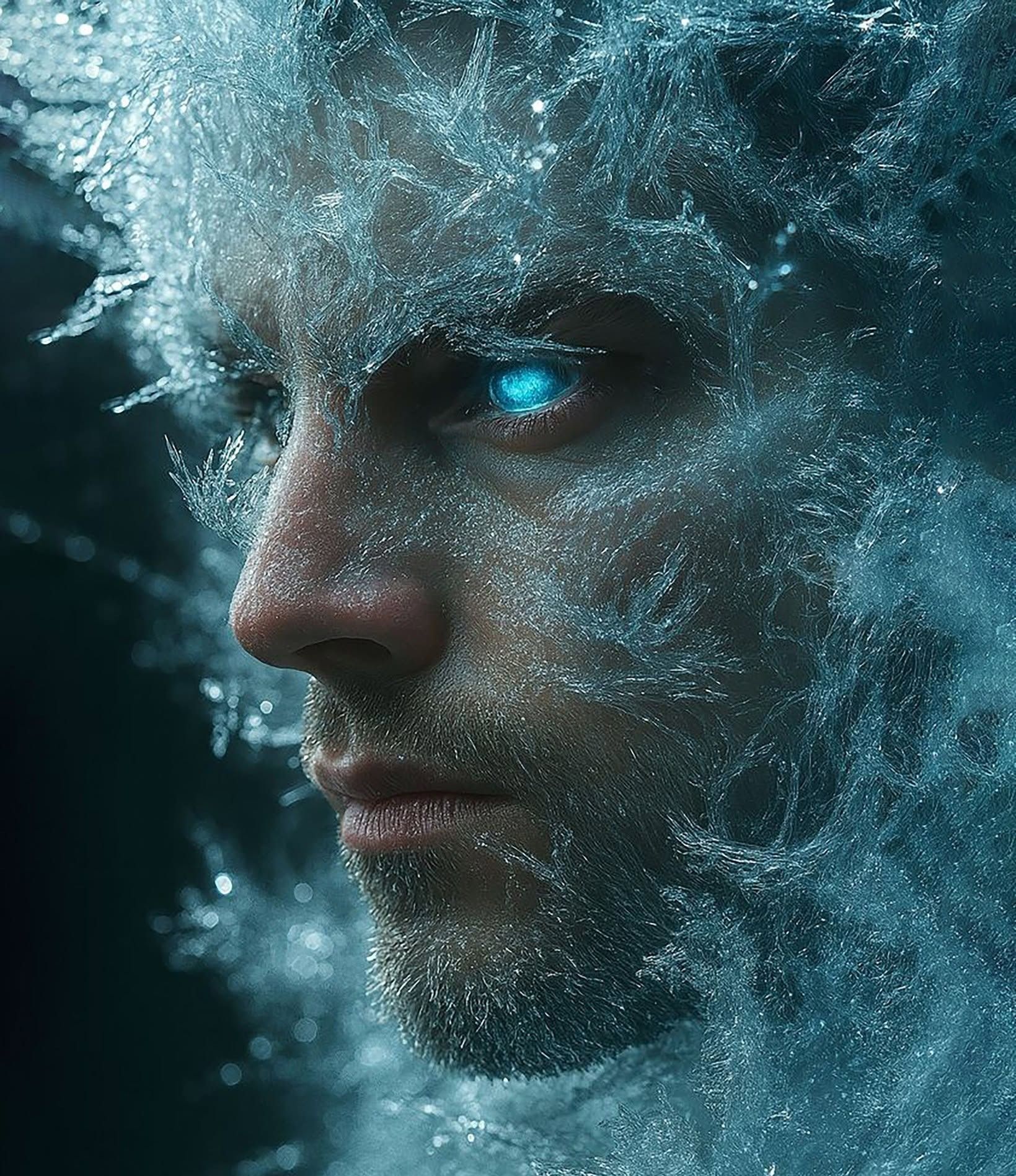 Icy Blue Eye Warrior Portrait