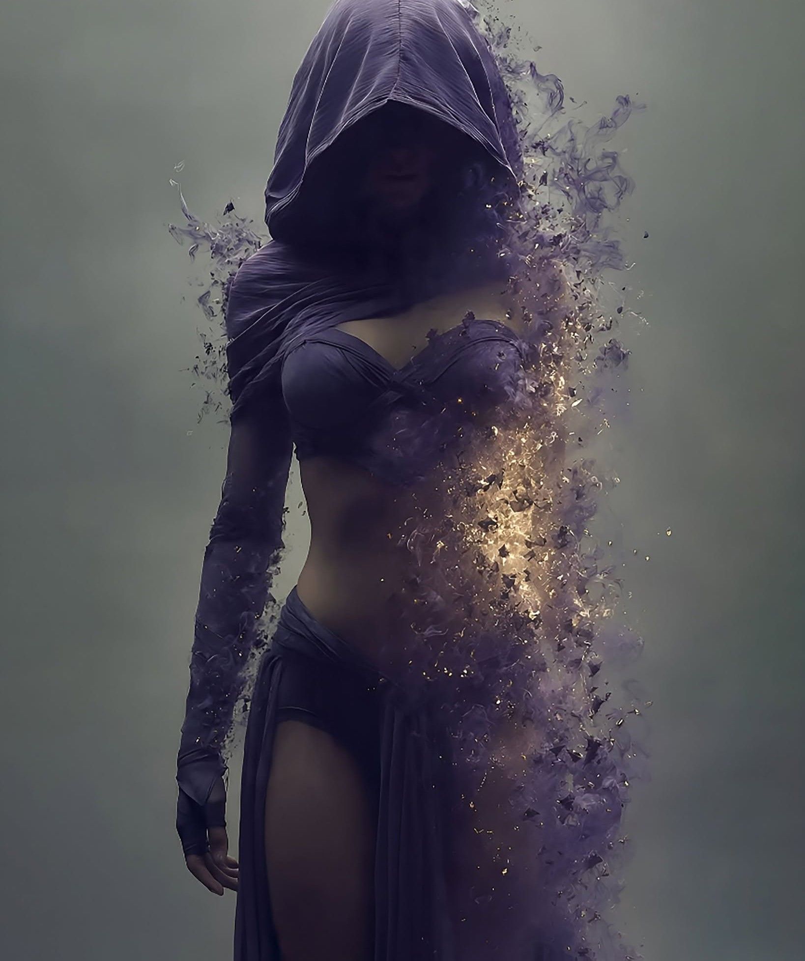 Vanishing Sorceress in Purple Shadow