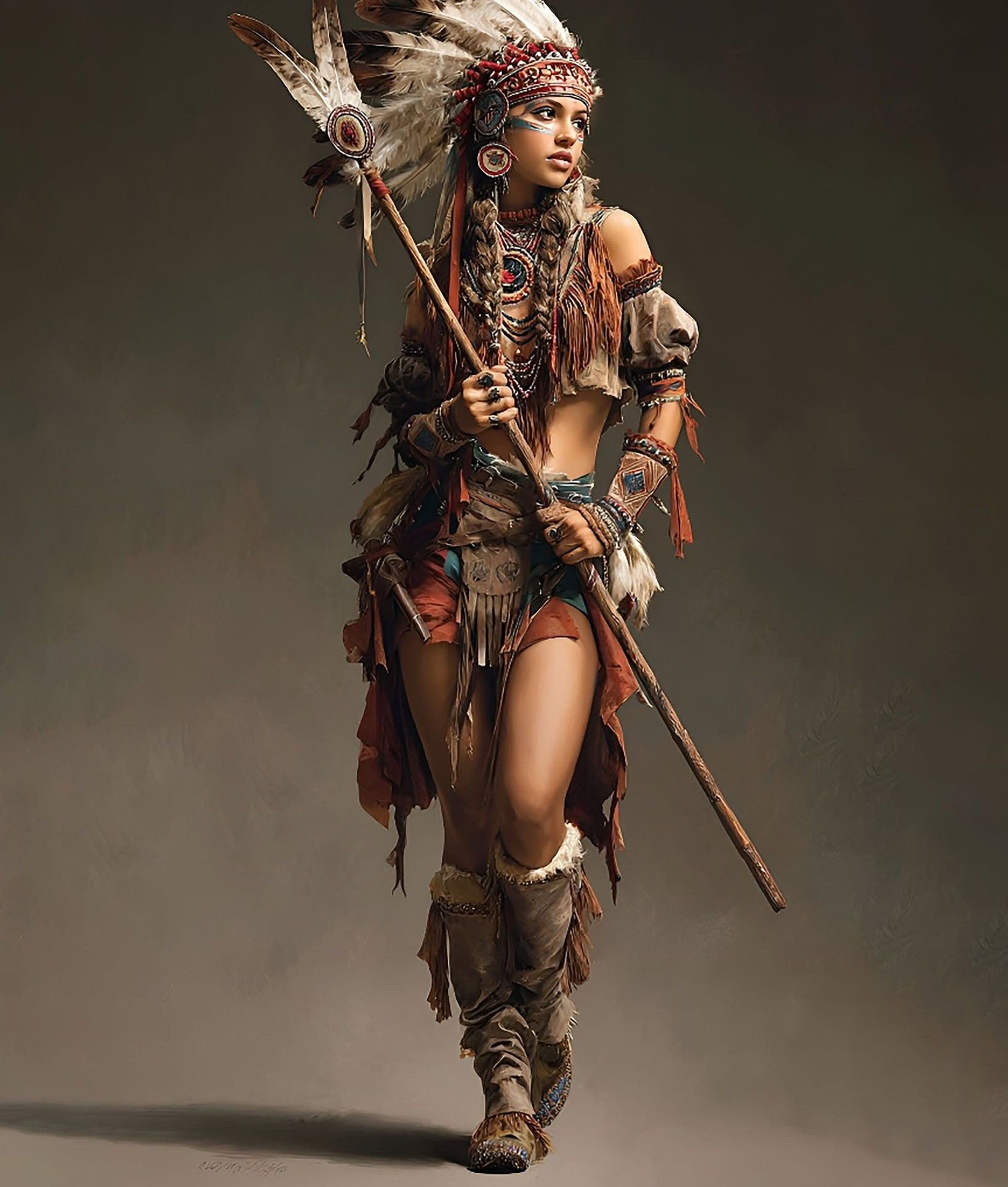 Glowing Tribal Warrior Princess