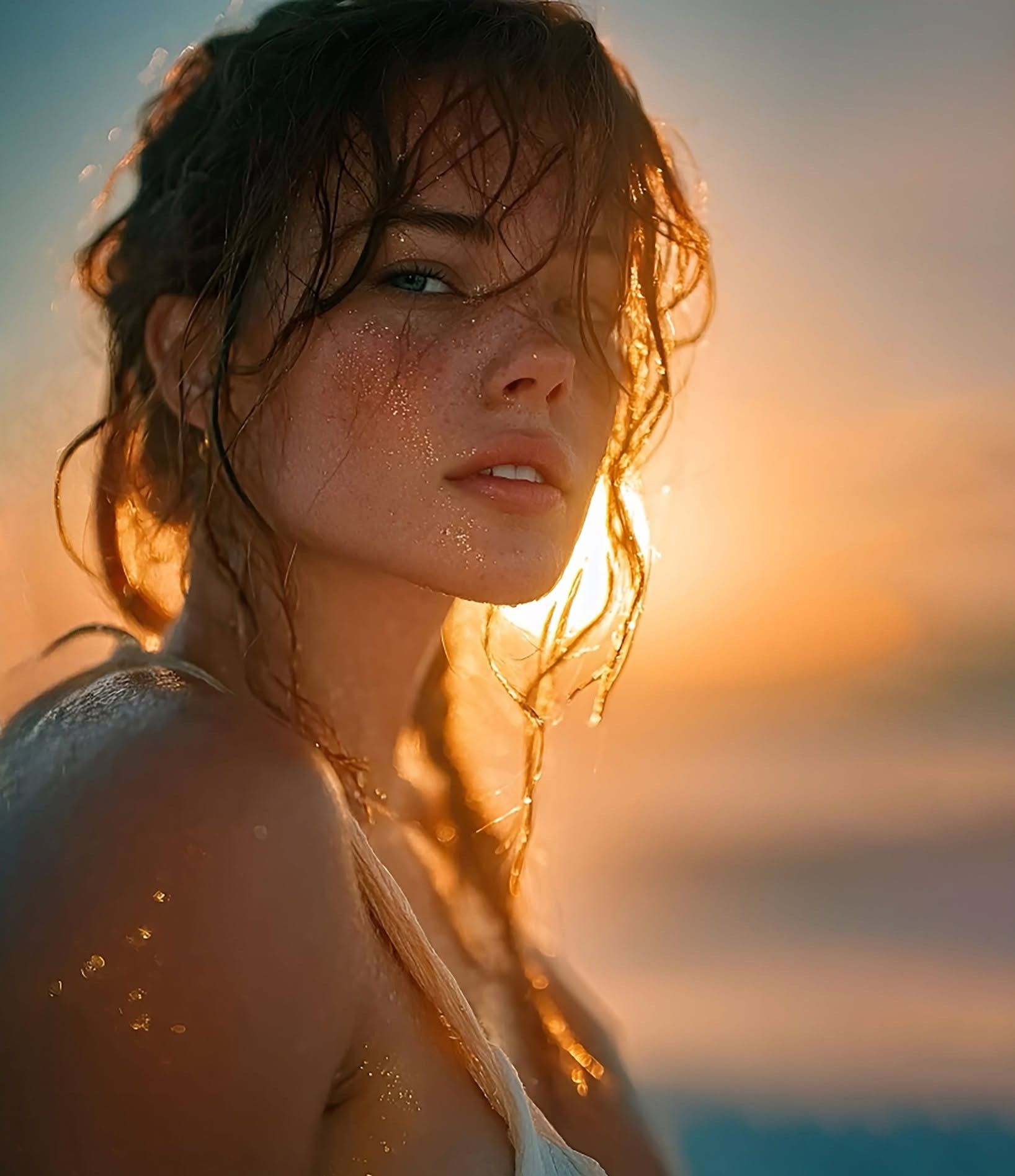 Sensual Beach Glow Portrait