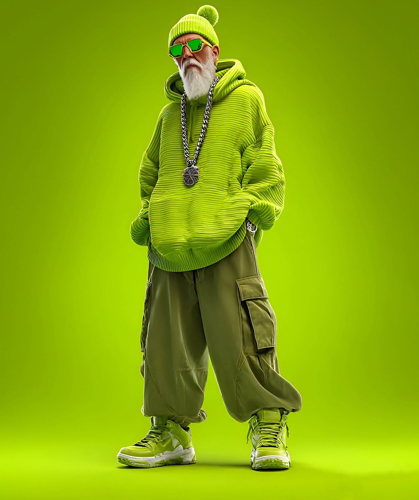 Lime Green High-Fashion Elder