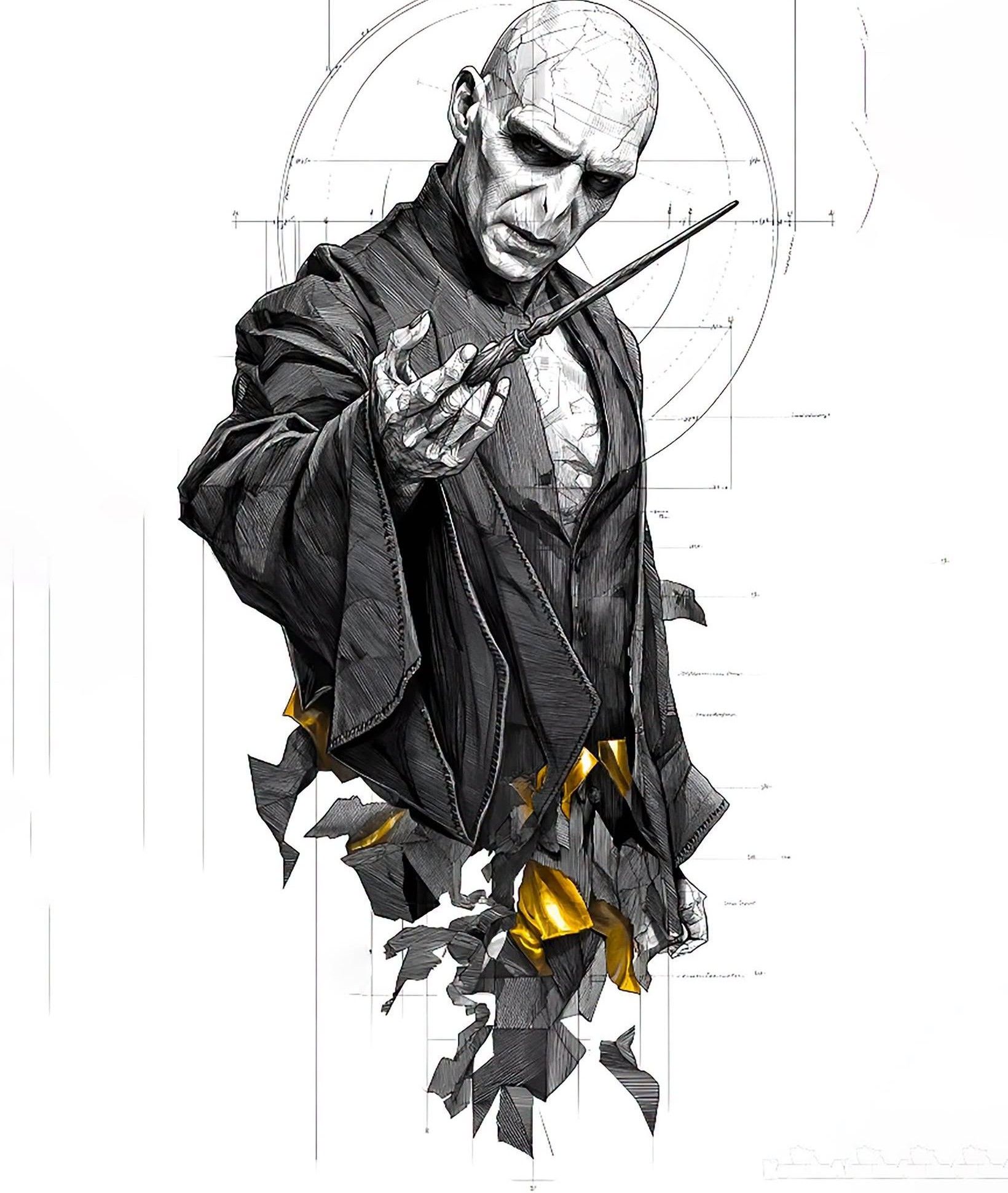 Voldemort: Geometric Gold Engraving Masterpiece