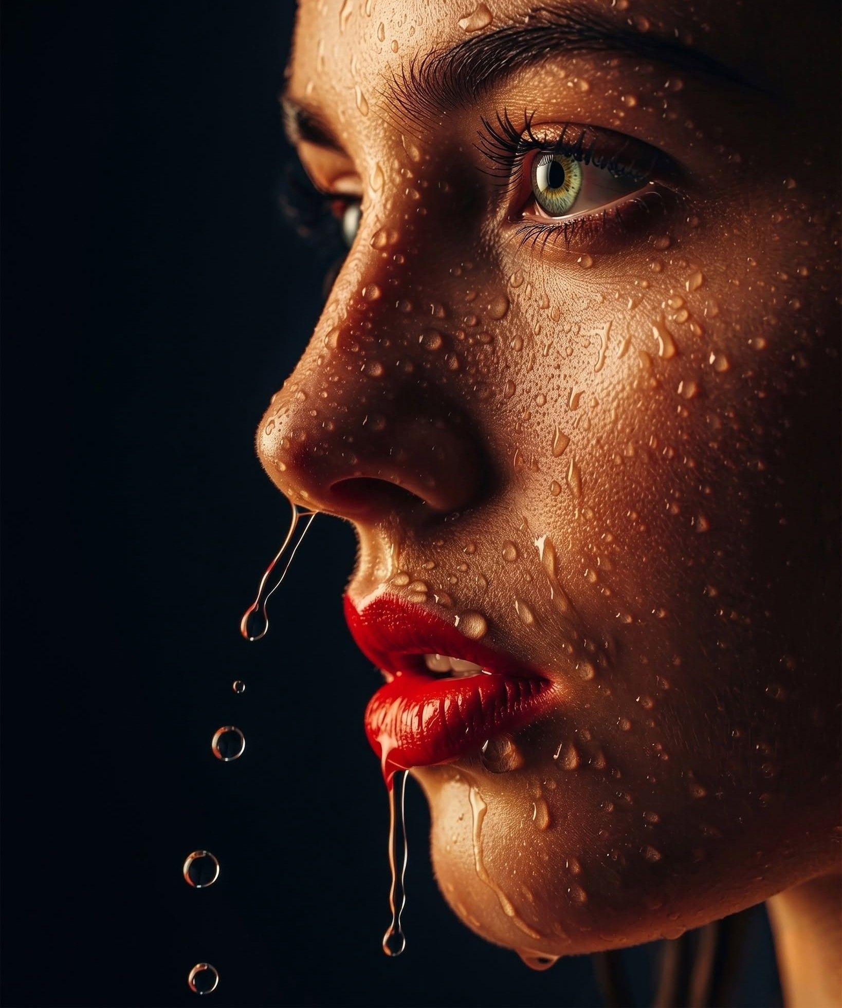 Glistening Green Eye Cinematic Portrait