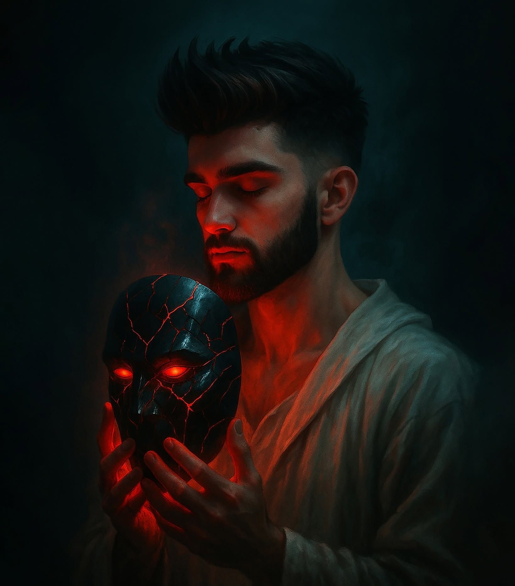 Mysterious Mask, Calm Soul, Red Glow