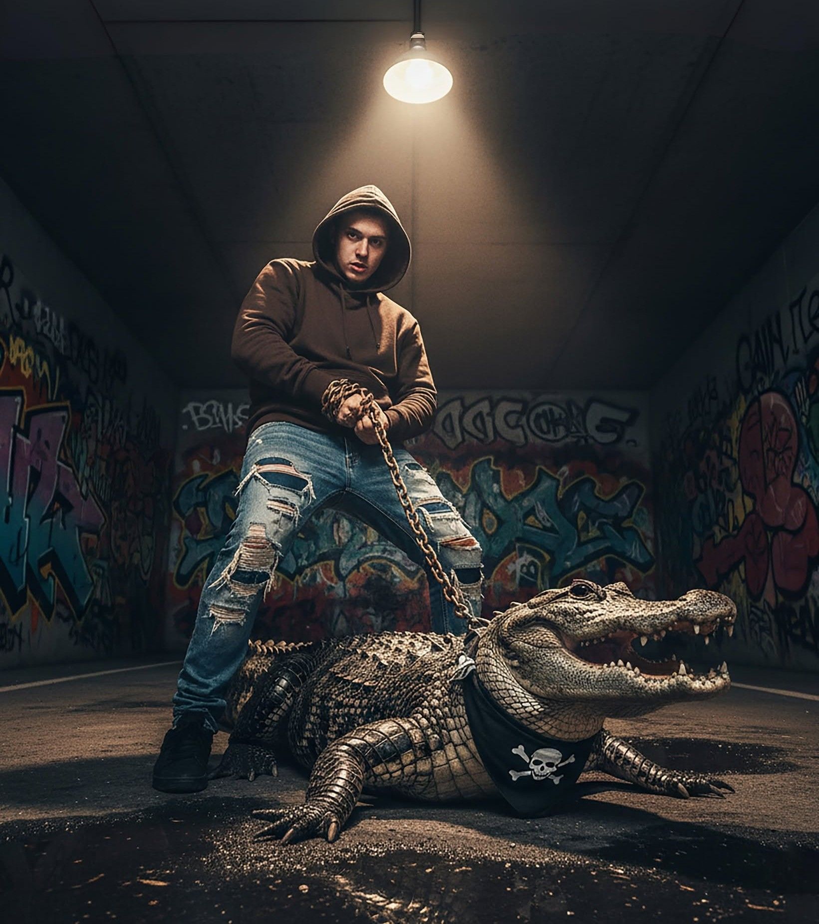 Underground Alligator Leash Gritty Street Style