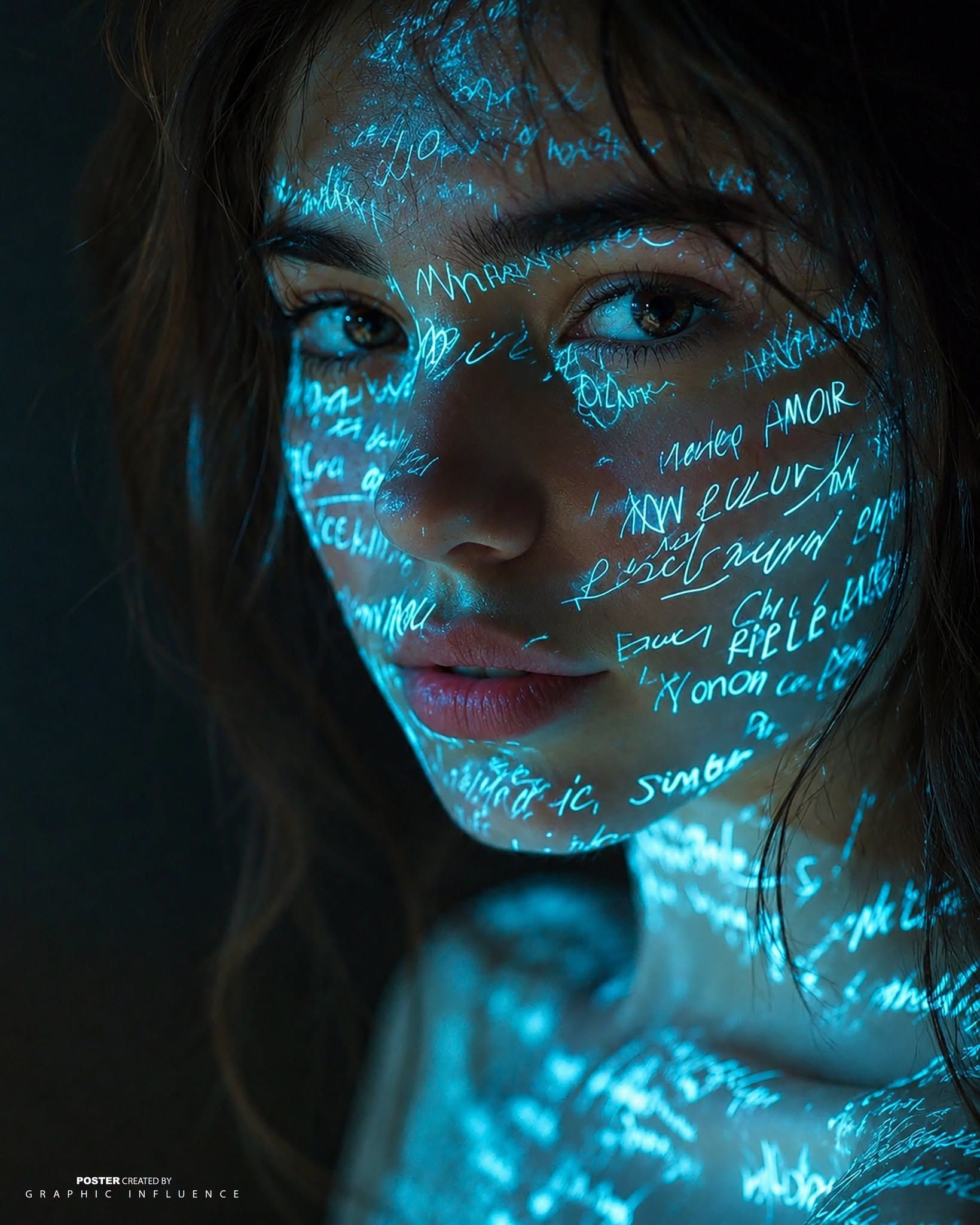 Glowing Script Portrait