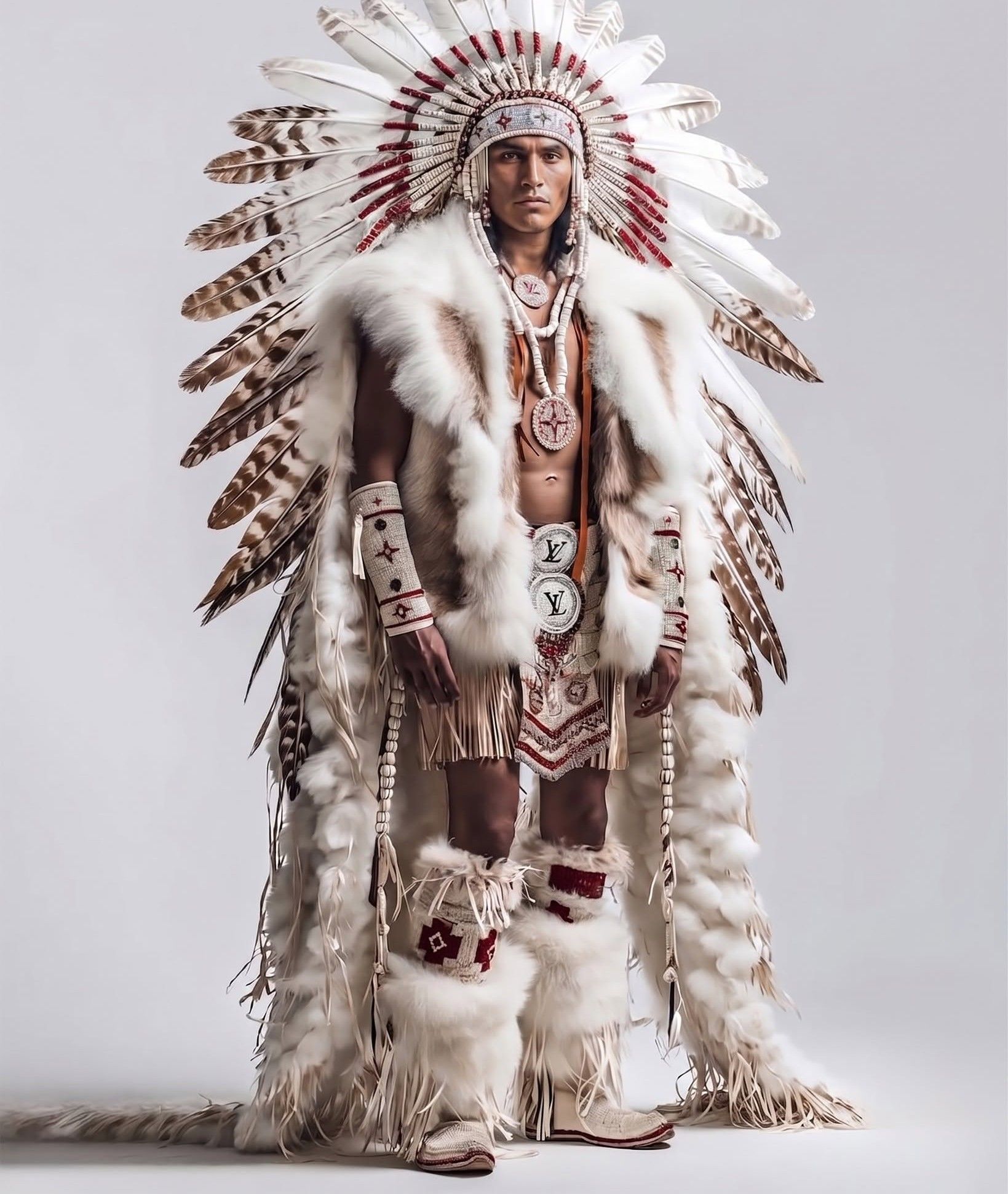 Majestic Indigenous Couture Studio Portrait