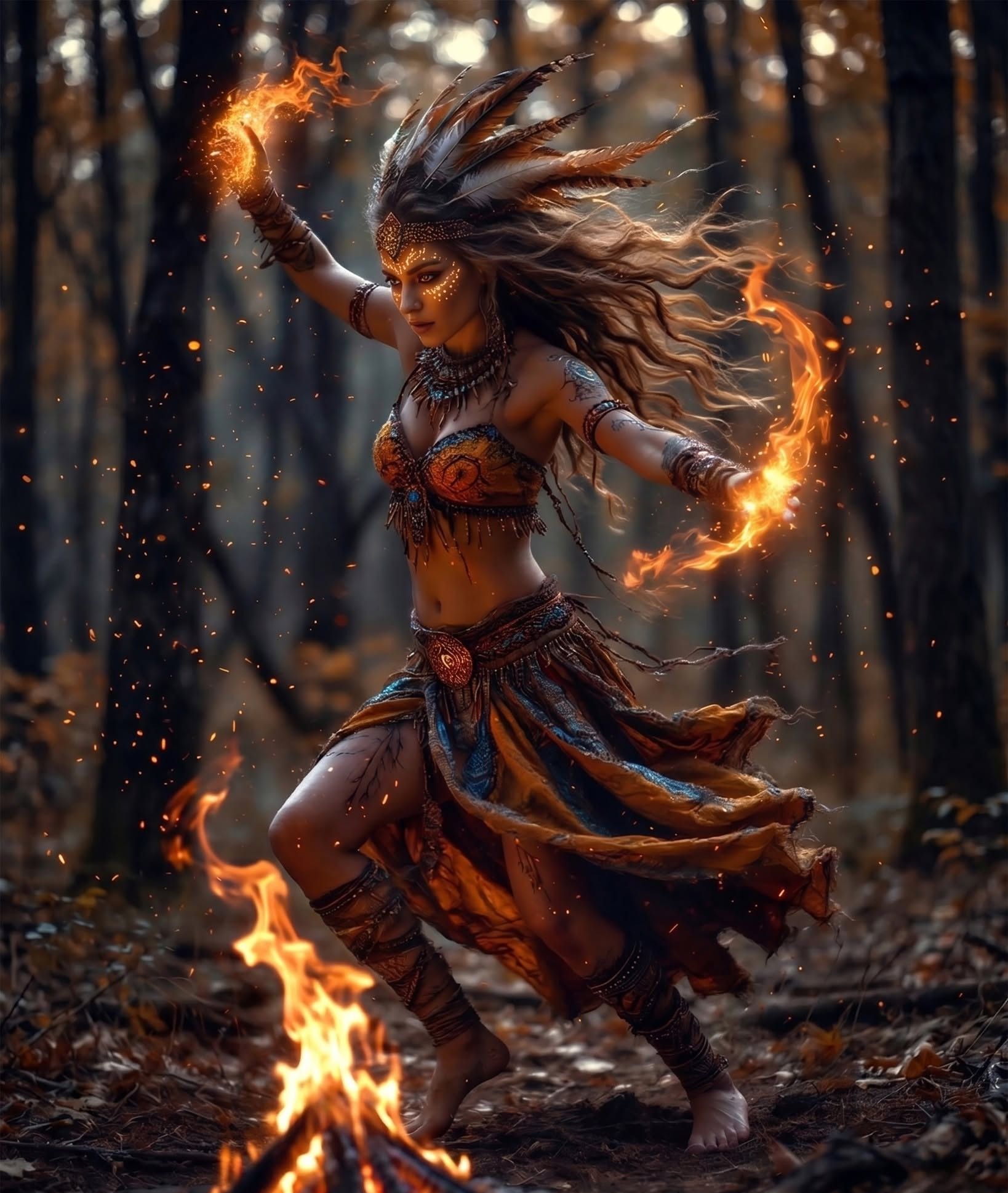 Ember Queen's Fiery Forest Dance