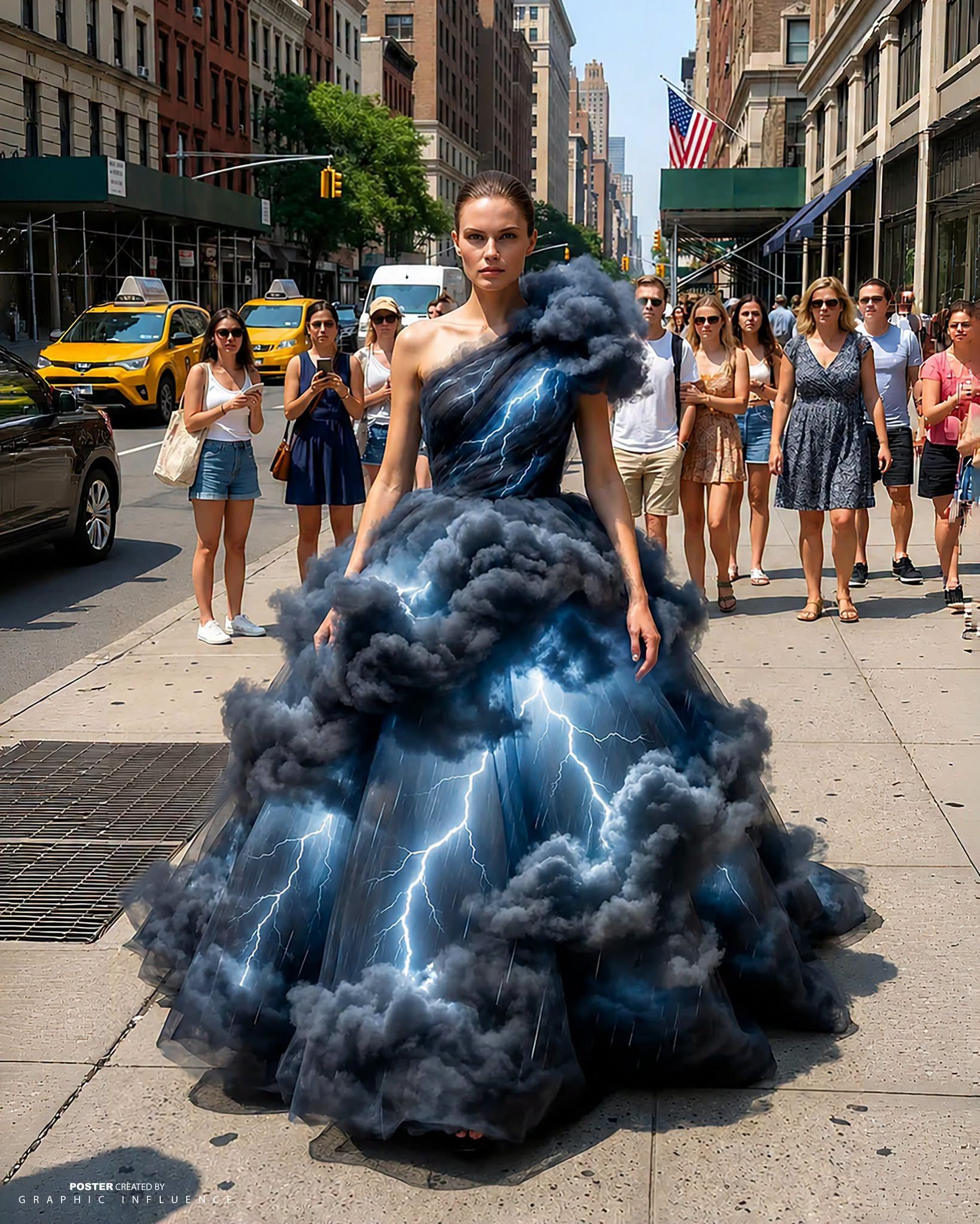 Electric Storm Couture on Manhattan Streets