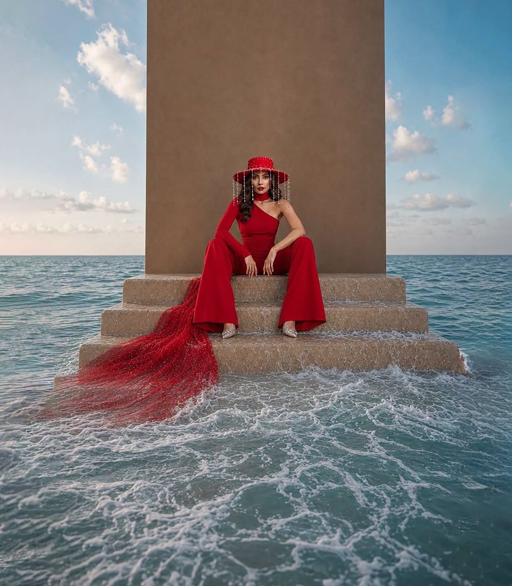 Crimson Empress on Ocean Monolith Steps