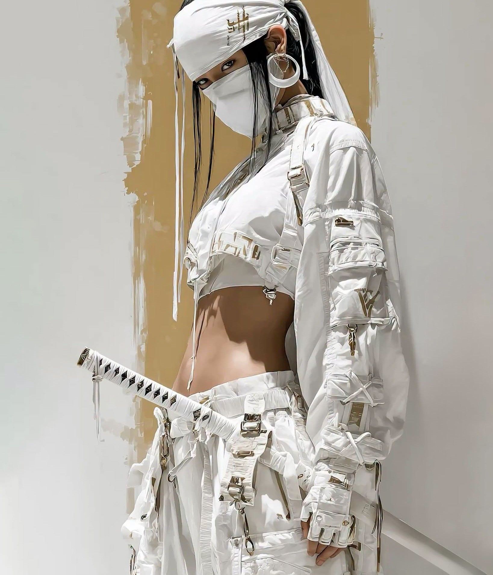 White Cyber Ninja Fashion Editorial