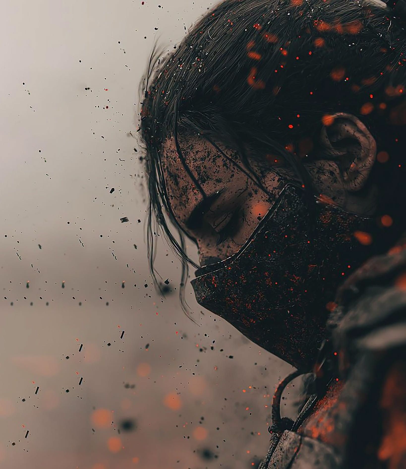 Ash-Covered Warrior, Emberlit Determination