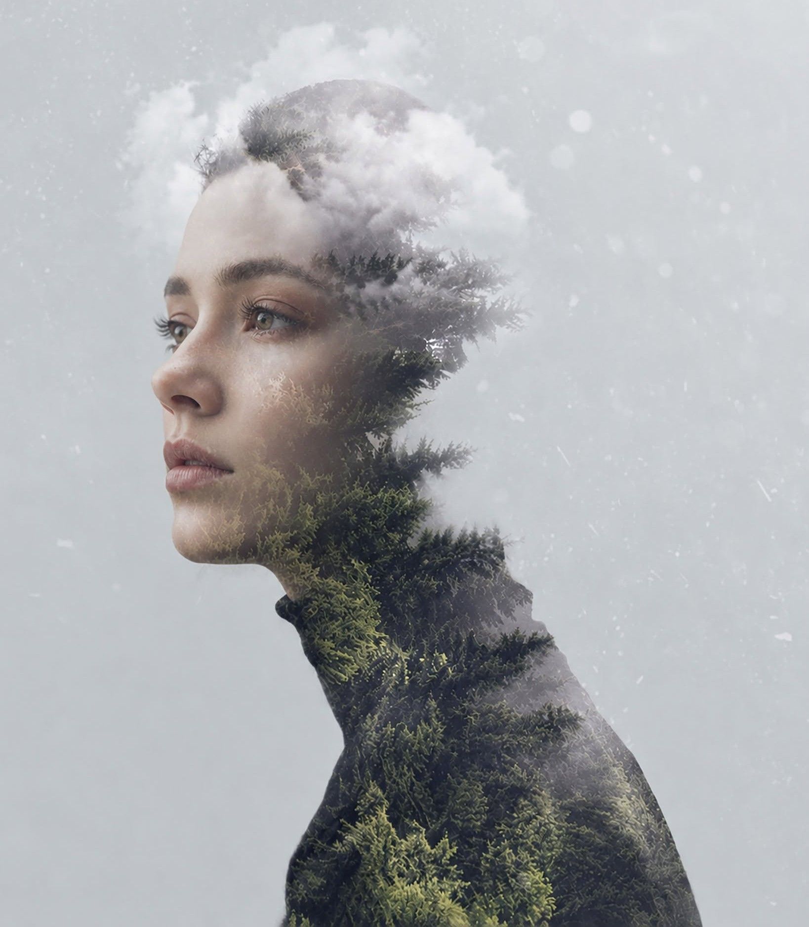 Ethereal Forest Double Exposure Portrait