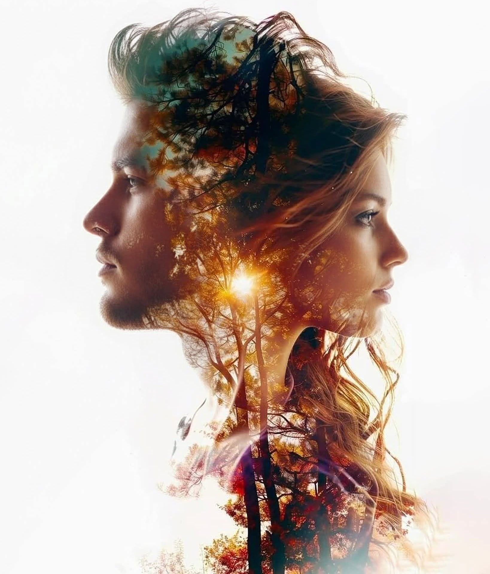 Cinematic Forest Double Exposure