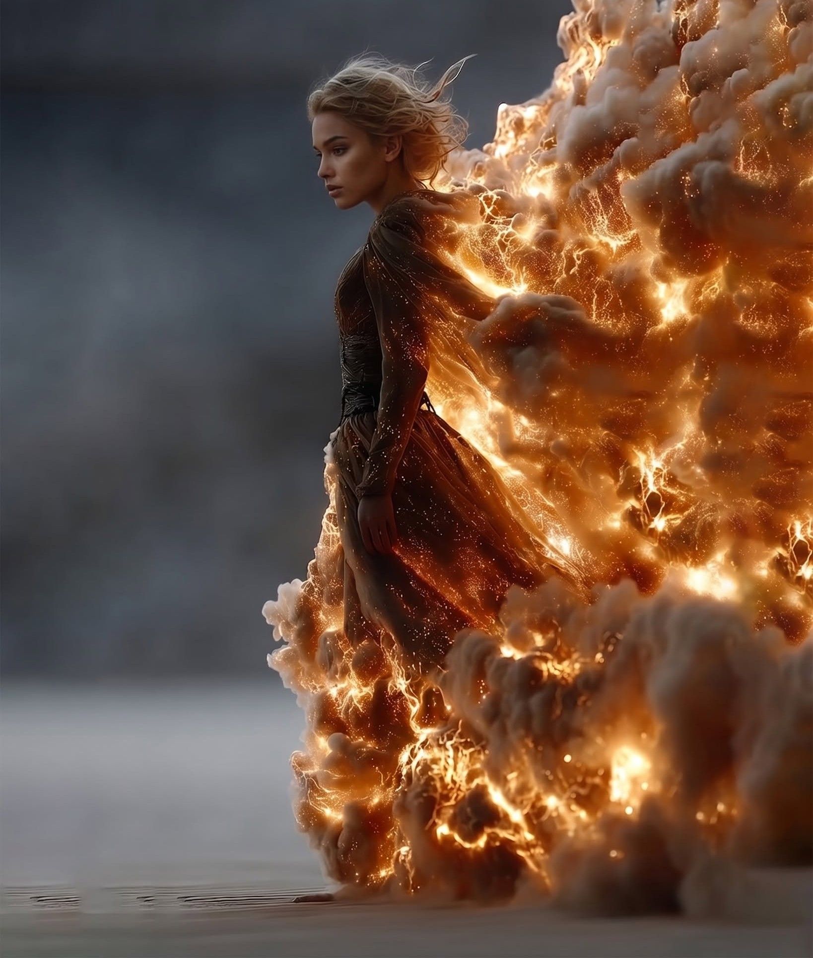 Incandescent Fiery Transformation Portrait