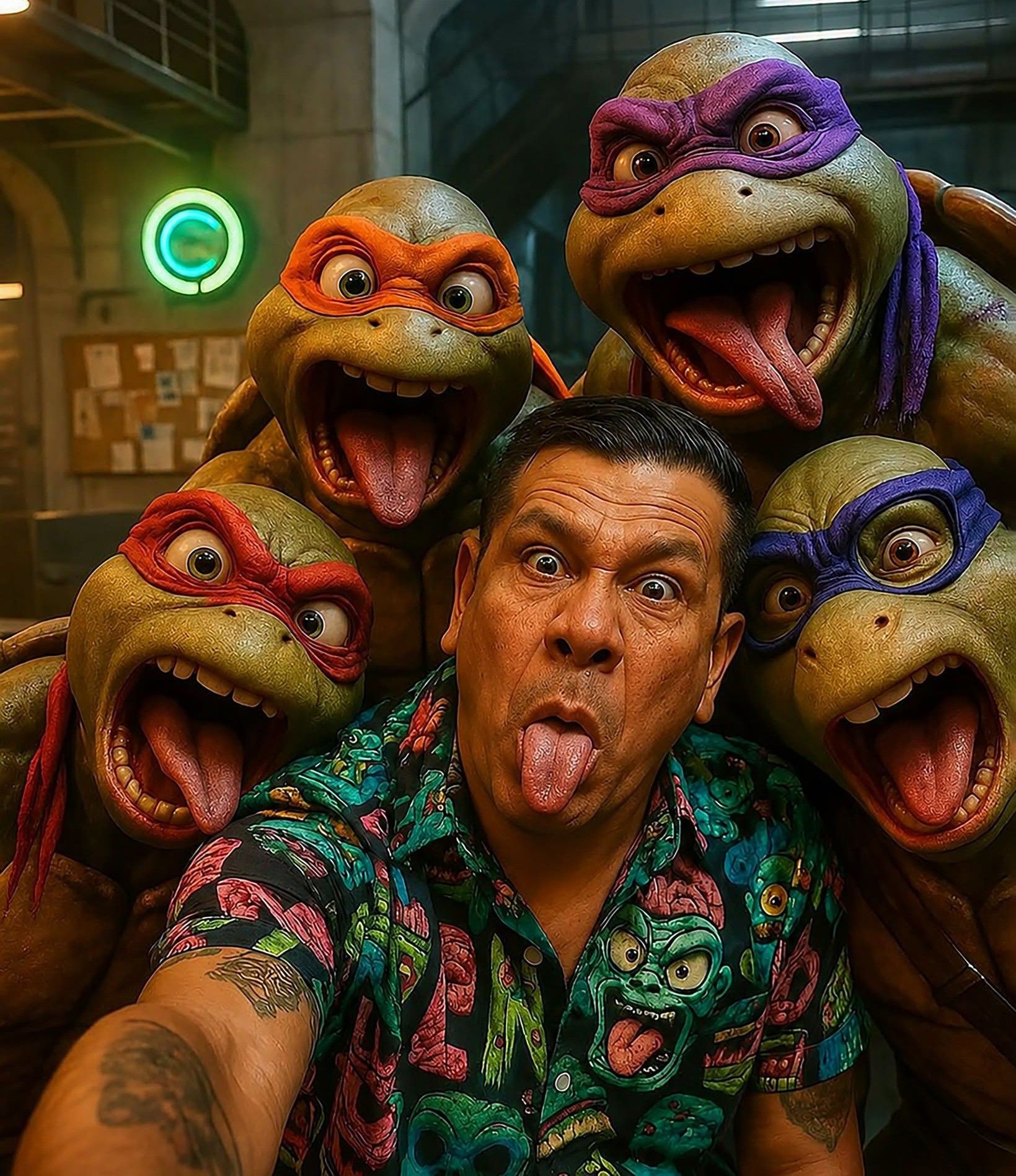 Mutant Turtle Goofball Cinematic Selfie