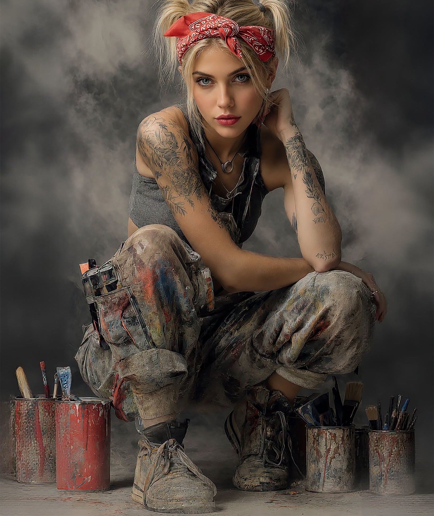 Platinum Blonde Street Artist: Cinematic Portrait