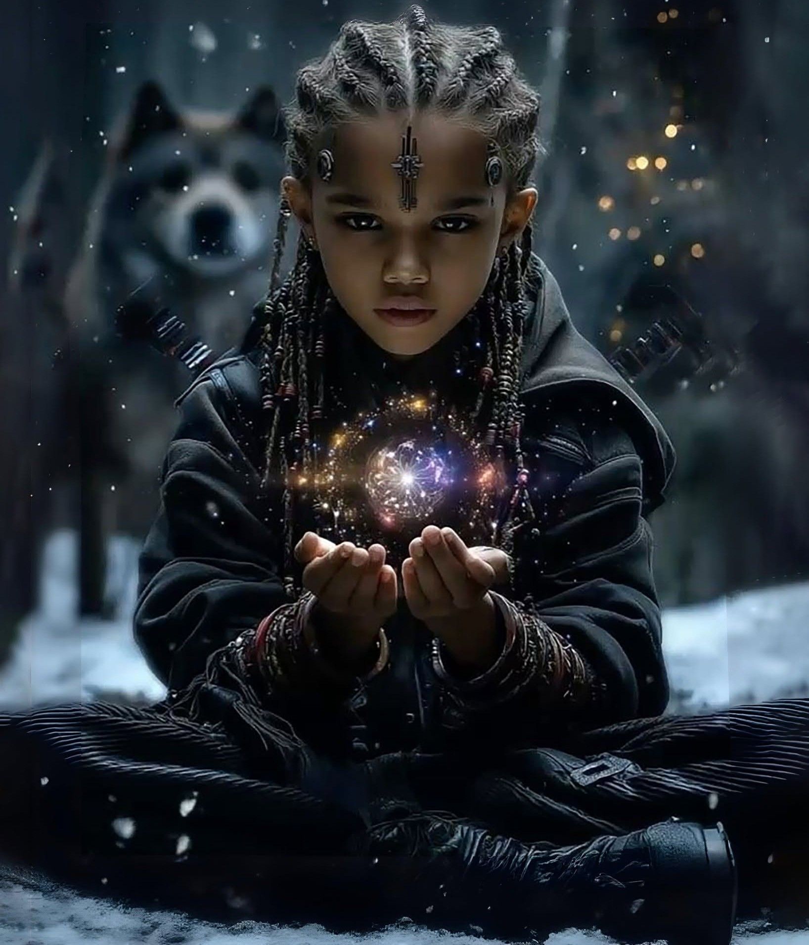 Stardust Child Warrior and Wolf Guardian