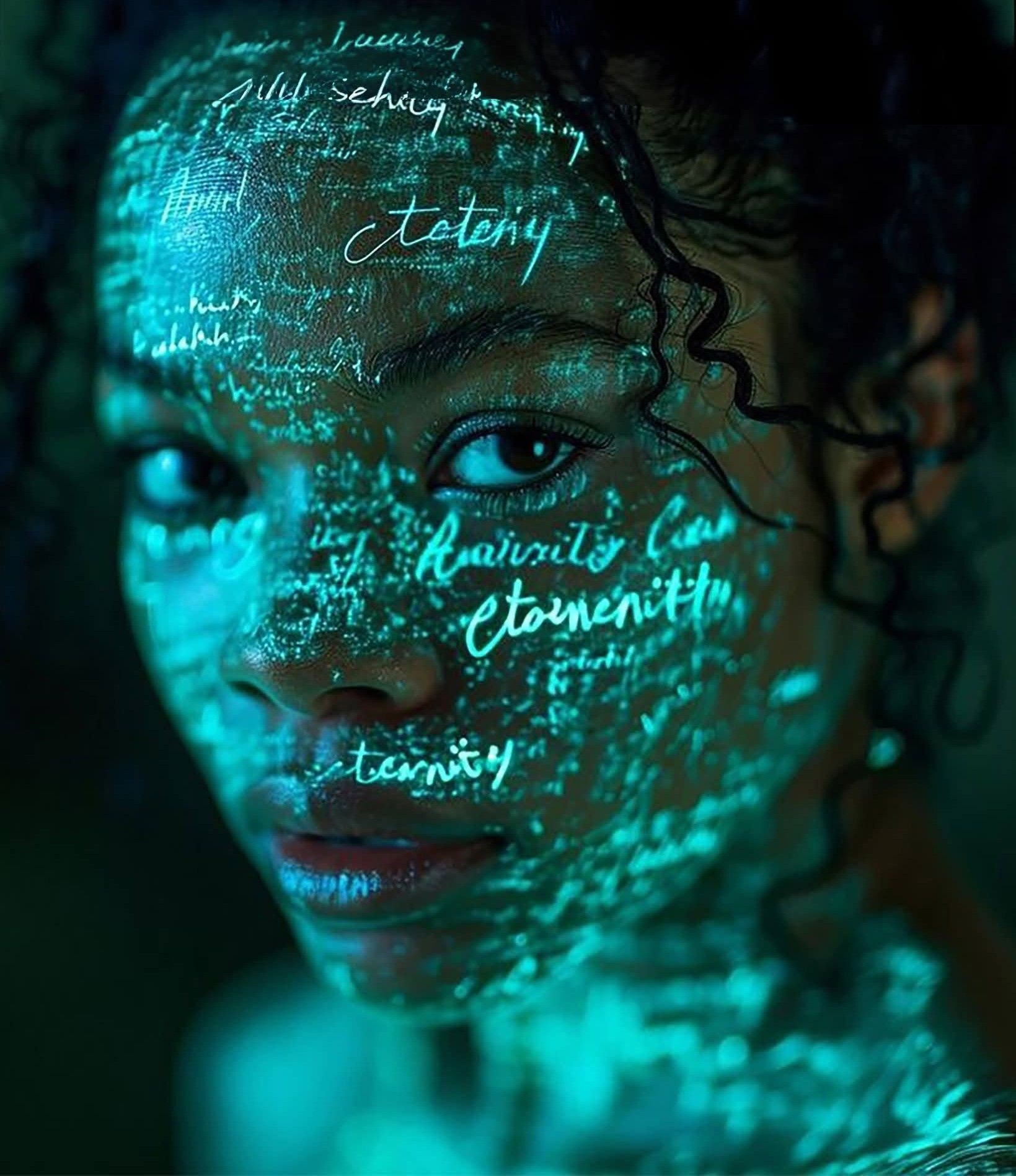 Holographic Code: Cyber-Ethereal Teal Glow