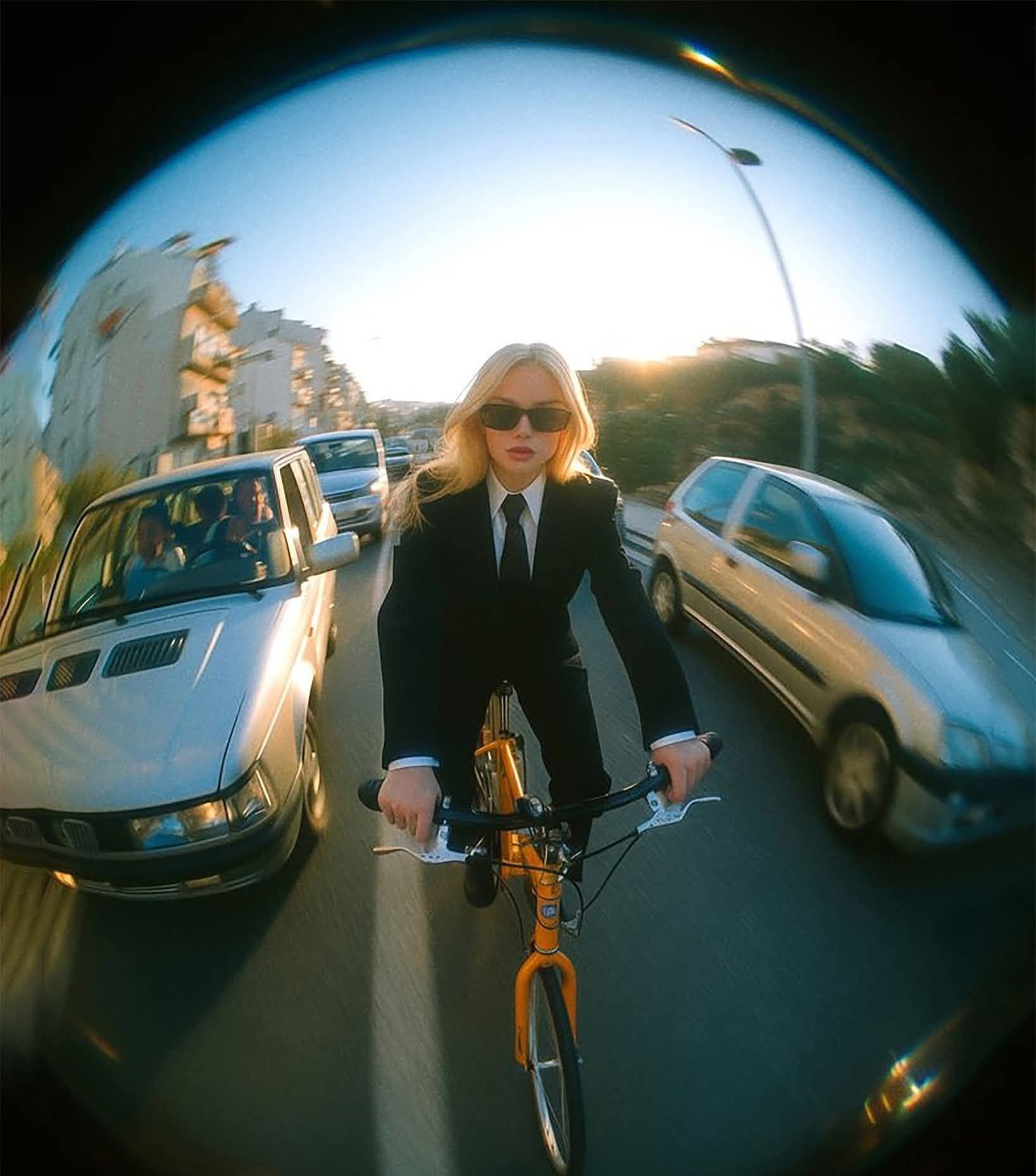 City Cyclist: Golden Hour Power Suit