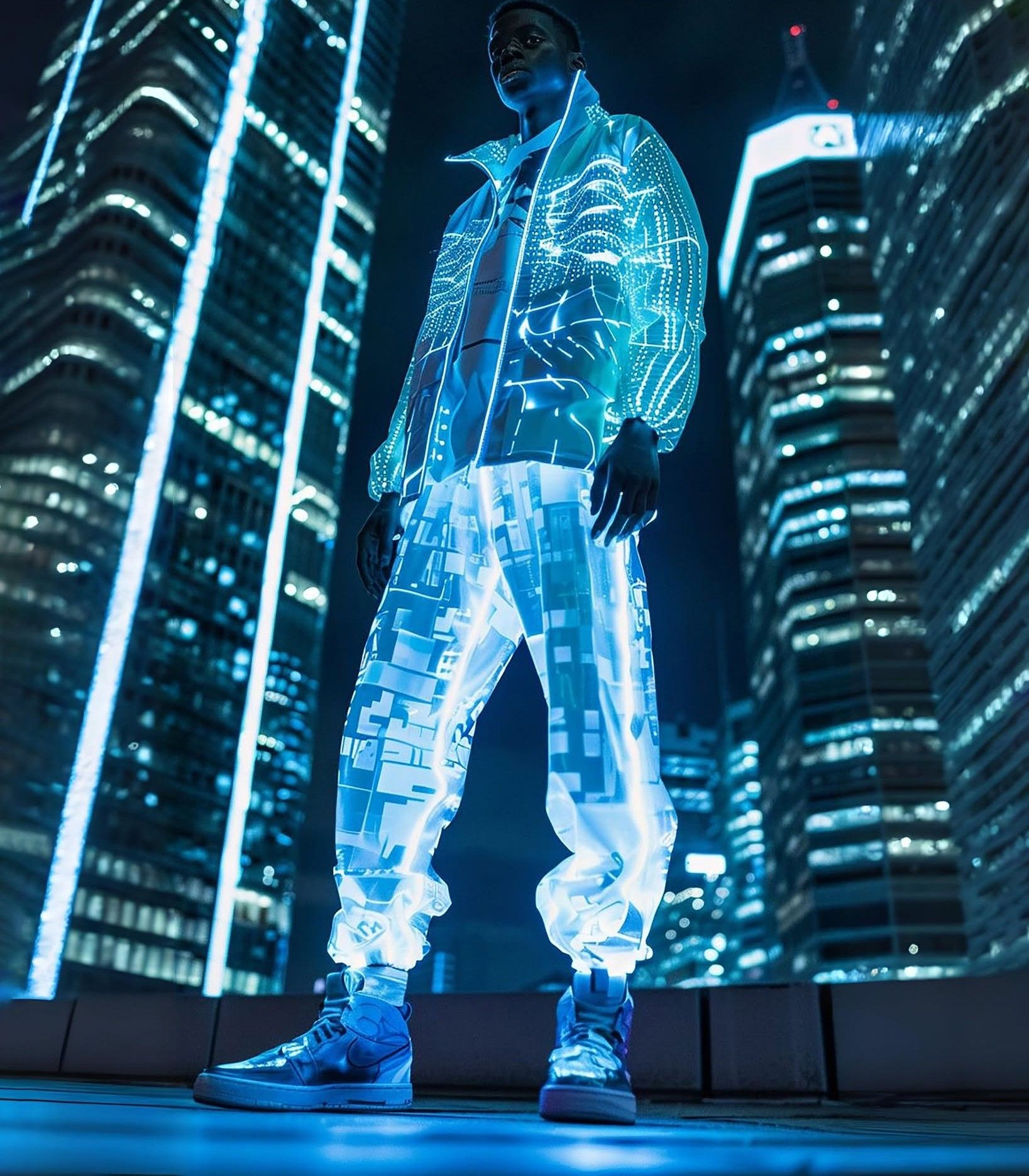 Neon Cyberpunk Fashion Icon