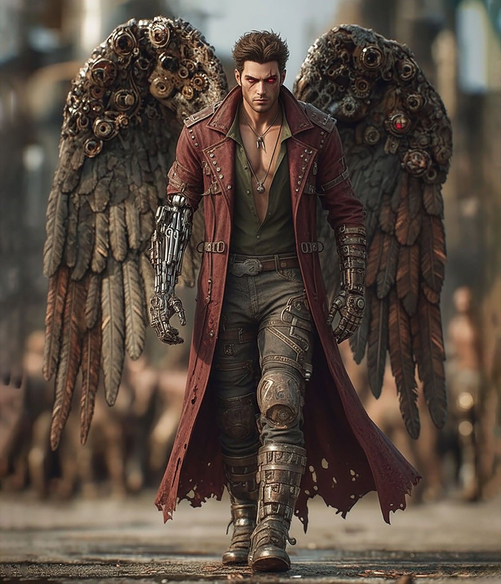 Dominant Steampunk Fallen Angel Warrior