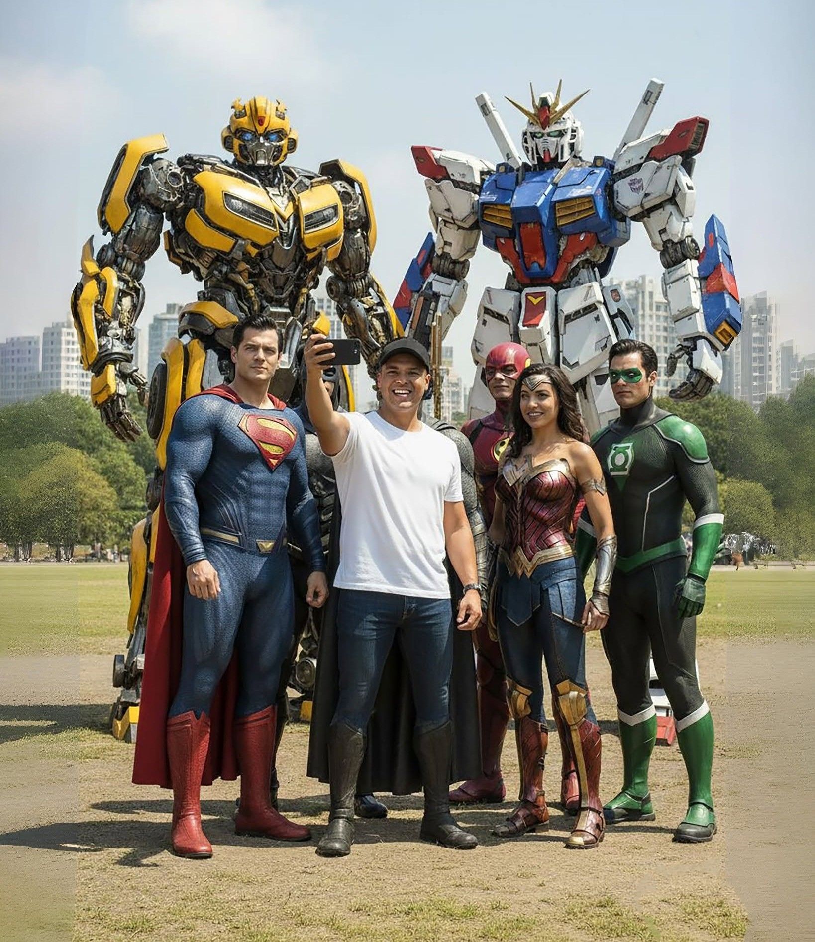 Realistic Heroes & Mechs Park Selfie
