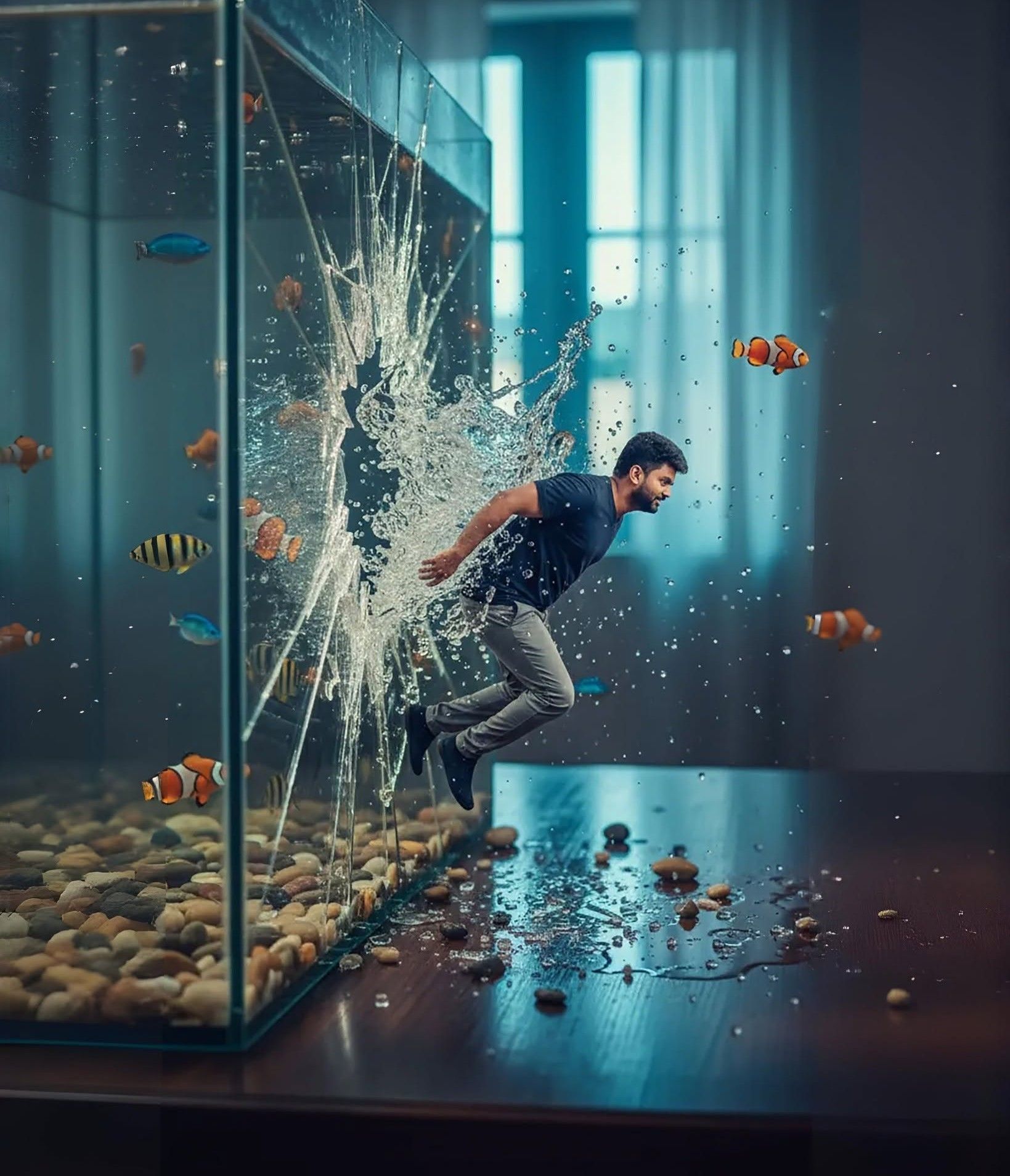 Aquarium Burst: Frozen Splash Escape