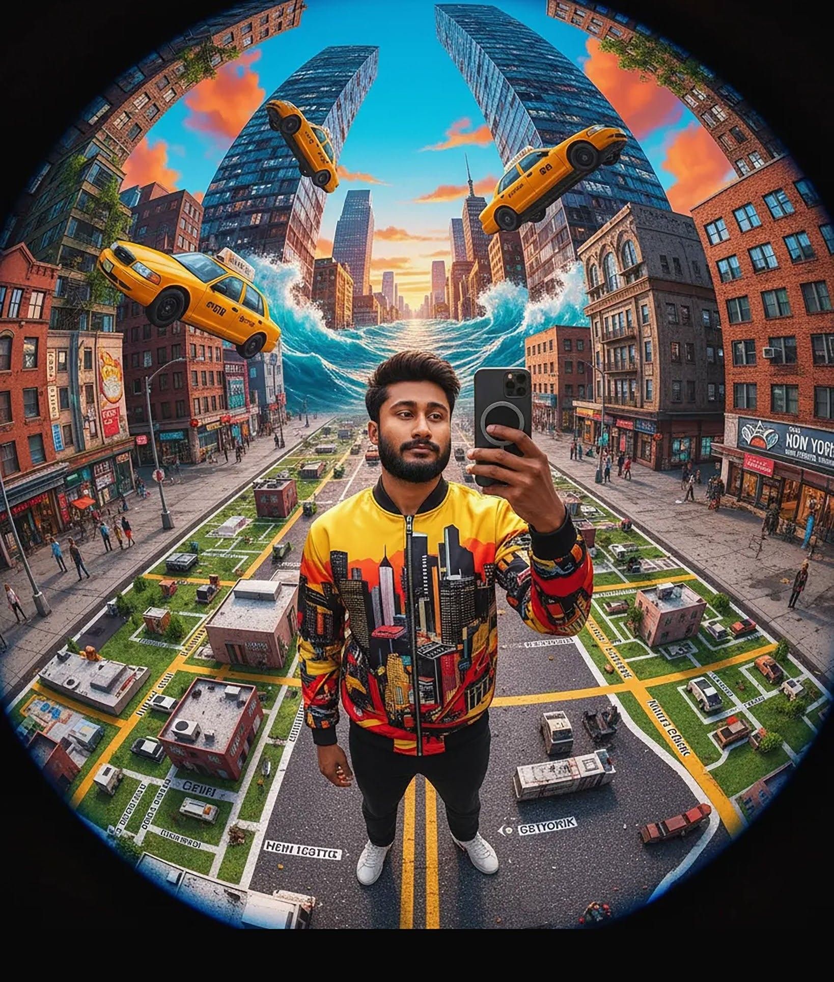 Surreal Urban Map Pop Selfie