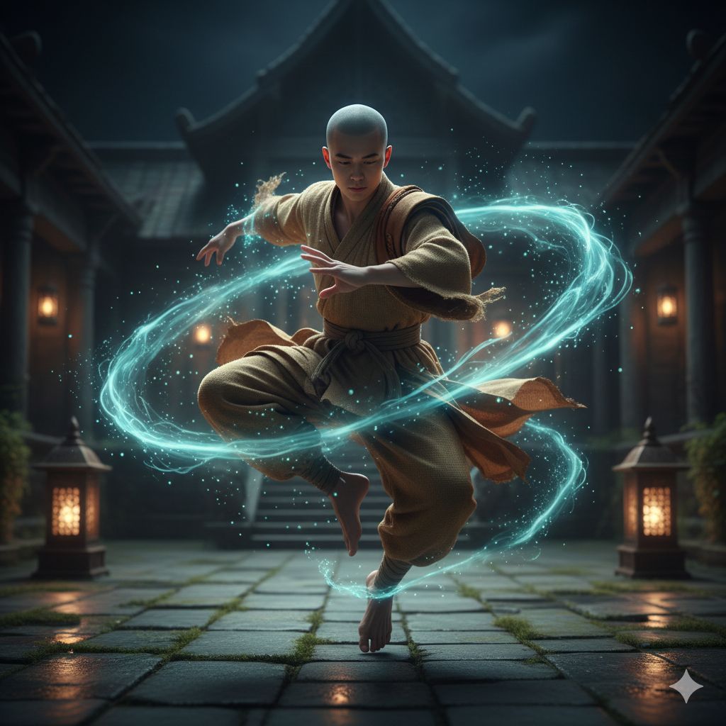 Zen Ascent of the Ethereal Monk